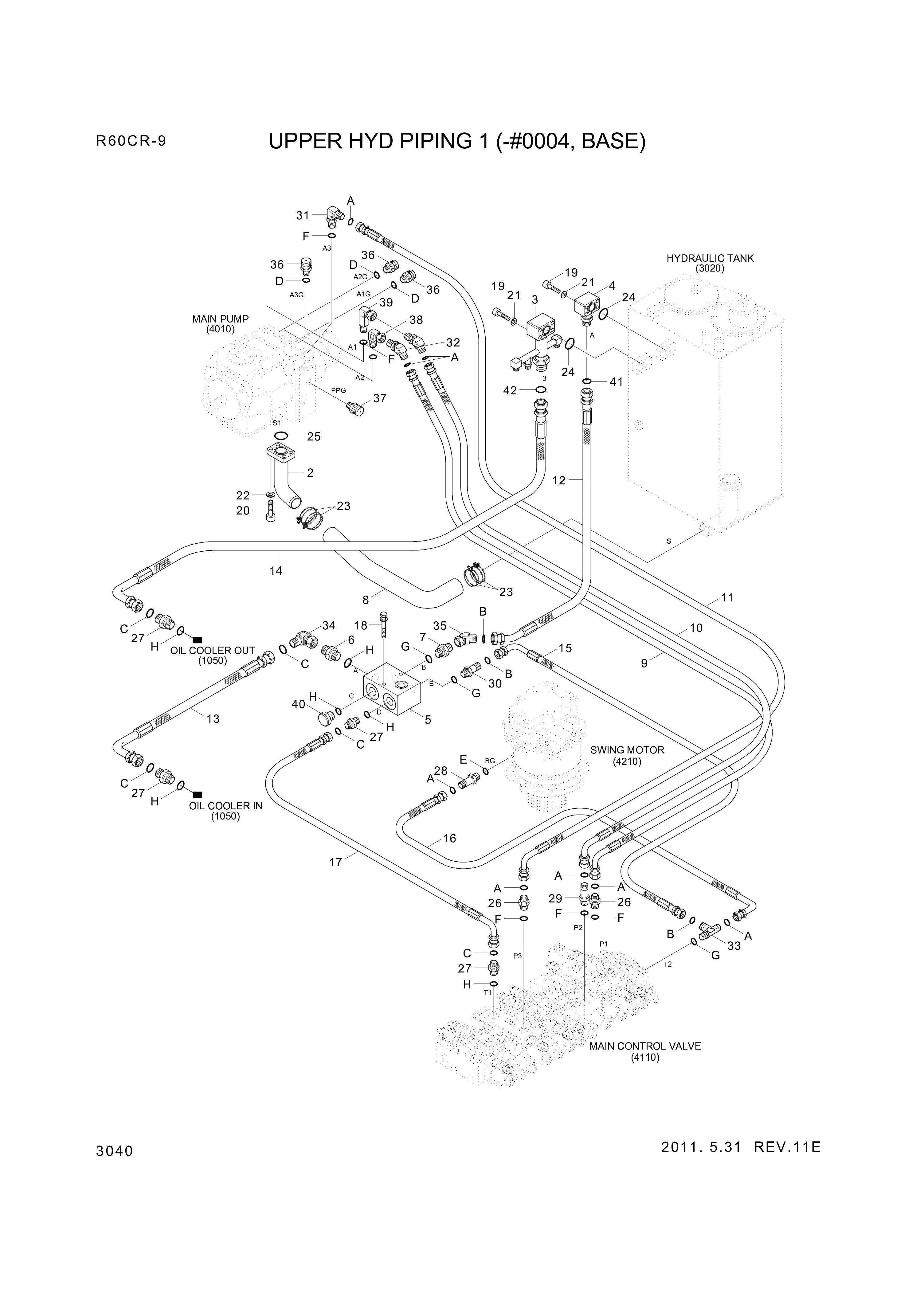 drawing for Hyundai Construction Equipment P930-082032 - HOSE ASSY-ORFS&THD (figure 4)