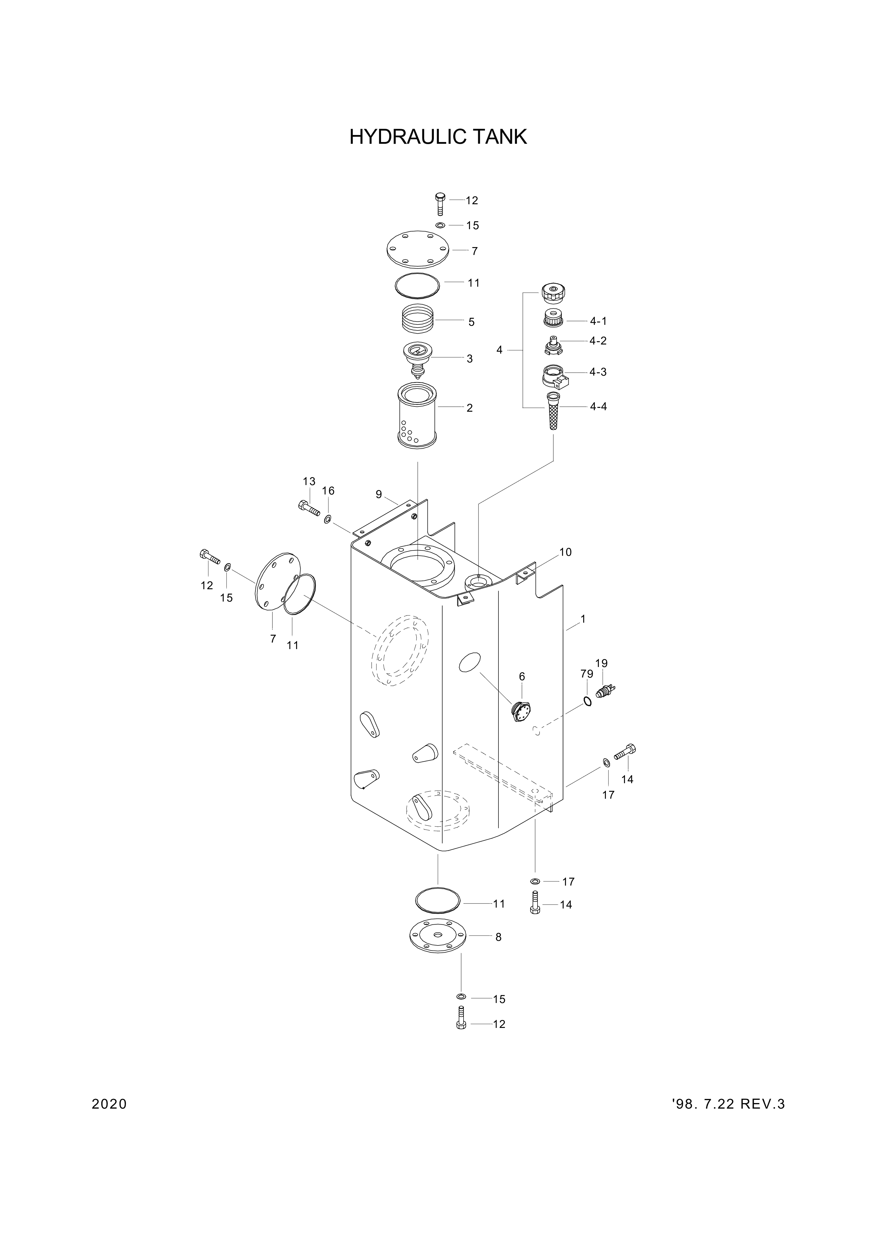 drawing for Hyundai Construction Equipment 34L3-00252 - BODY-HYD TANK (figure 2)