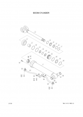 Technical drawing of Hyundai Construction Equipment 000652 PISTON-CYL with dimensions and layout (figure 3)
