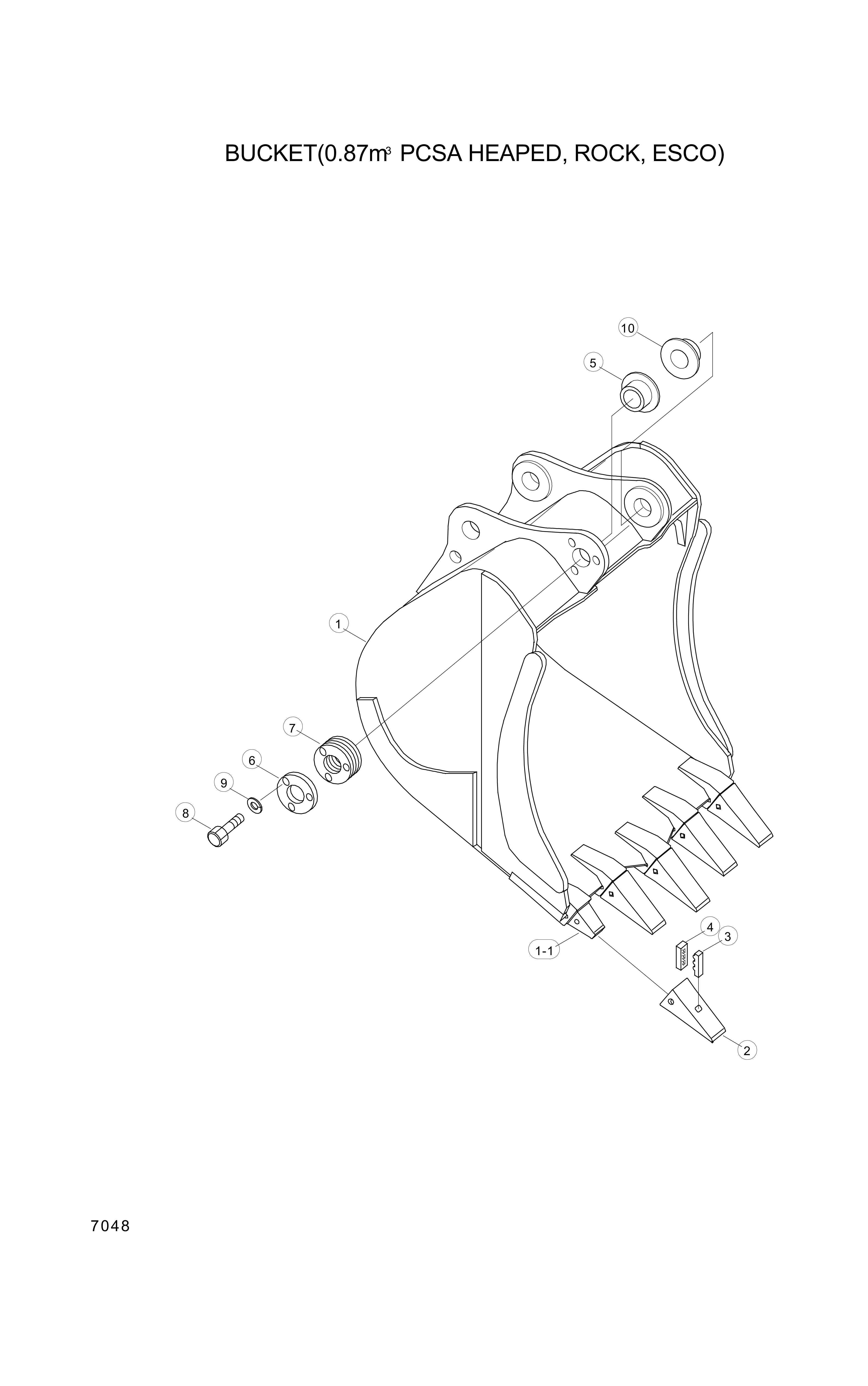 drawing for Hyundai Construction Equipment 61EM-30460 - TOOTH-ROCK (figure 3)