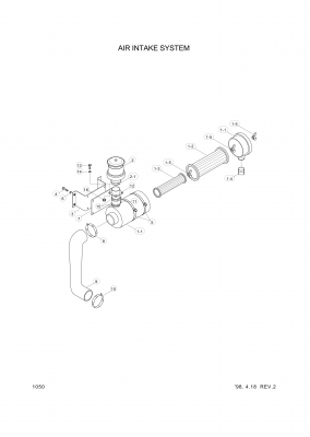 drawing for Hyundai Construction Equipment 14L1-01580 - HOUSING-A/CLEANER (figure 3)