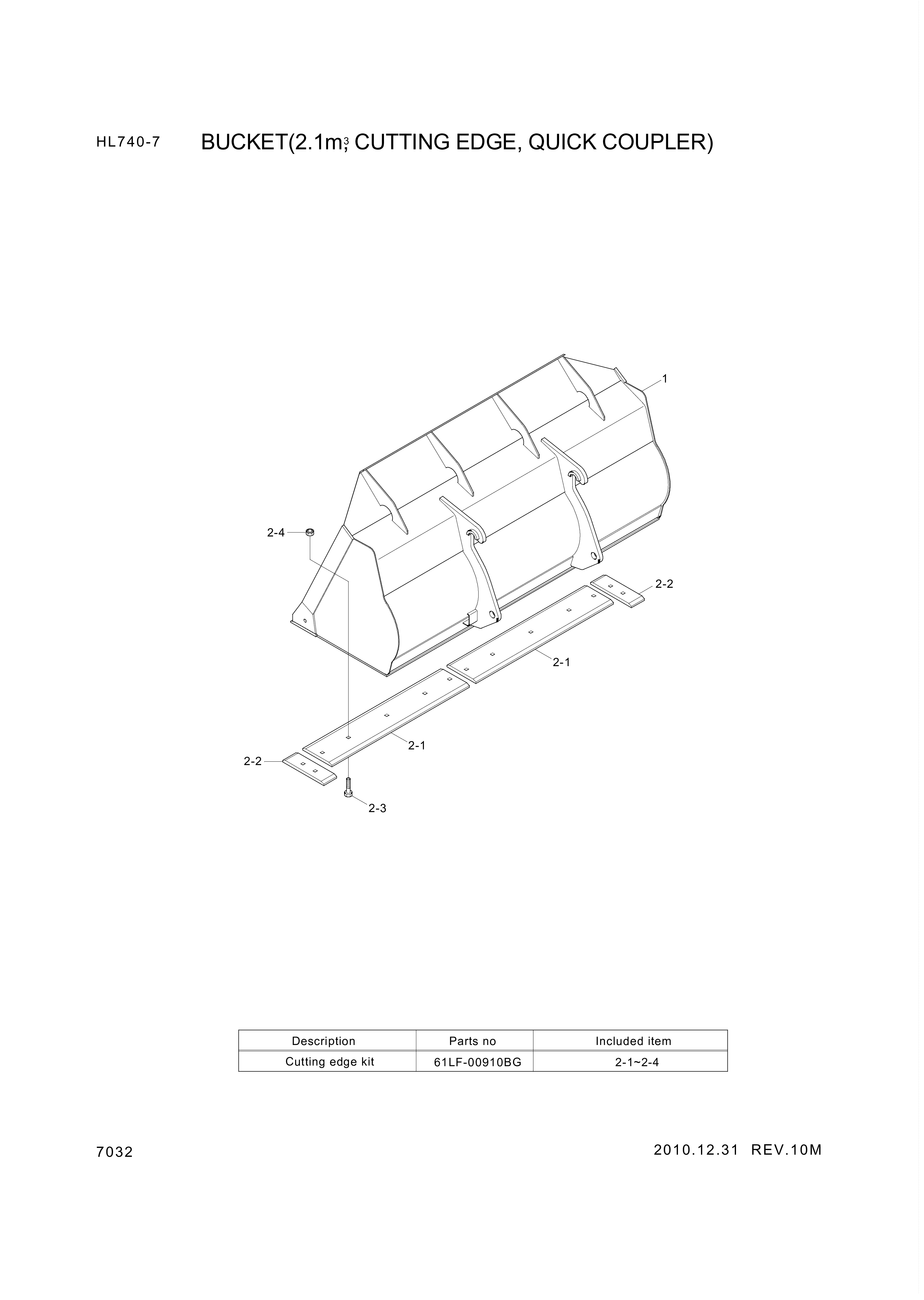 drawing for Hyundai Construction Equipment 61LF-00910 - CUTTINGEDGE KIT (figure 5)