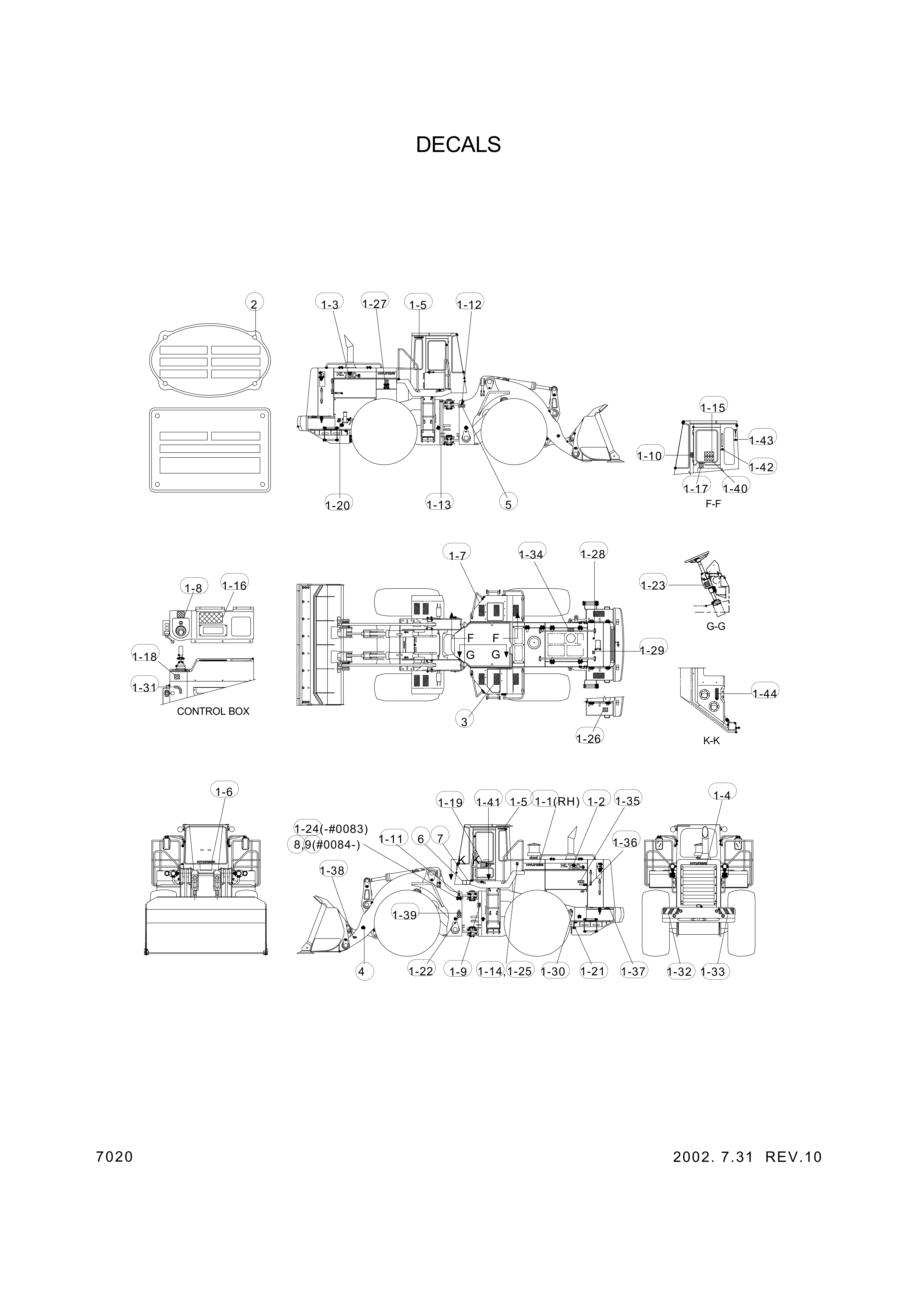 Technical drawing of Hyundai Construction Equipment 91L6-00040 DECAL-CHARACTER RH B with dimensions and layout