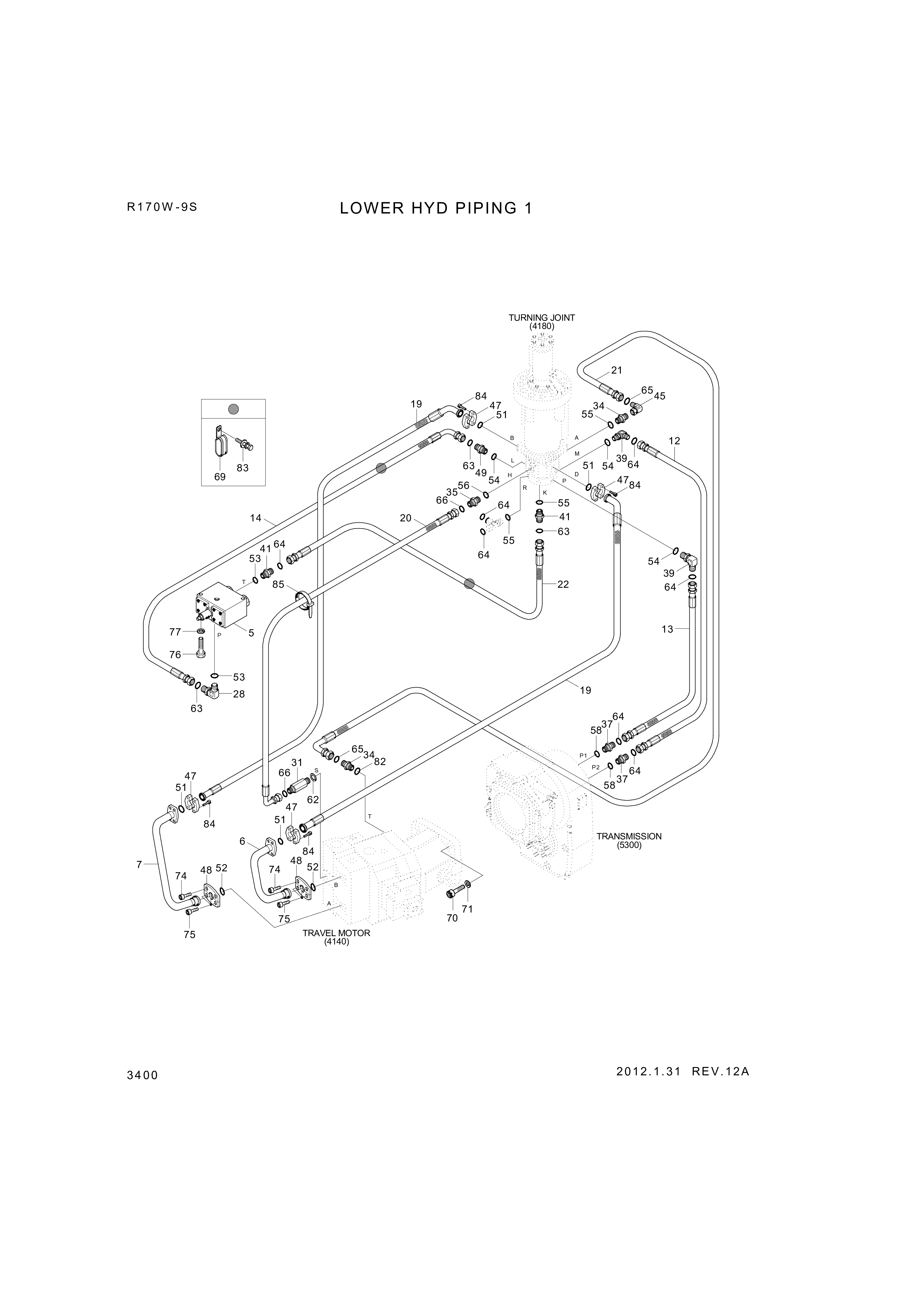 drawing for Hyundai Construction Equipment P933-062009 - HOSE ASSY-ORFS&THD (figure 5)