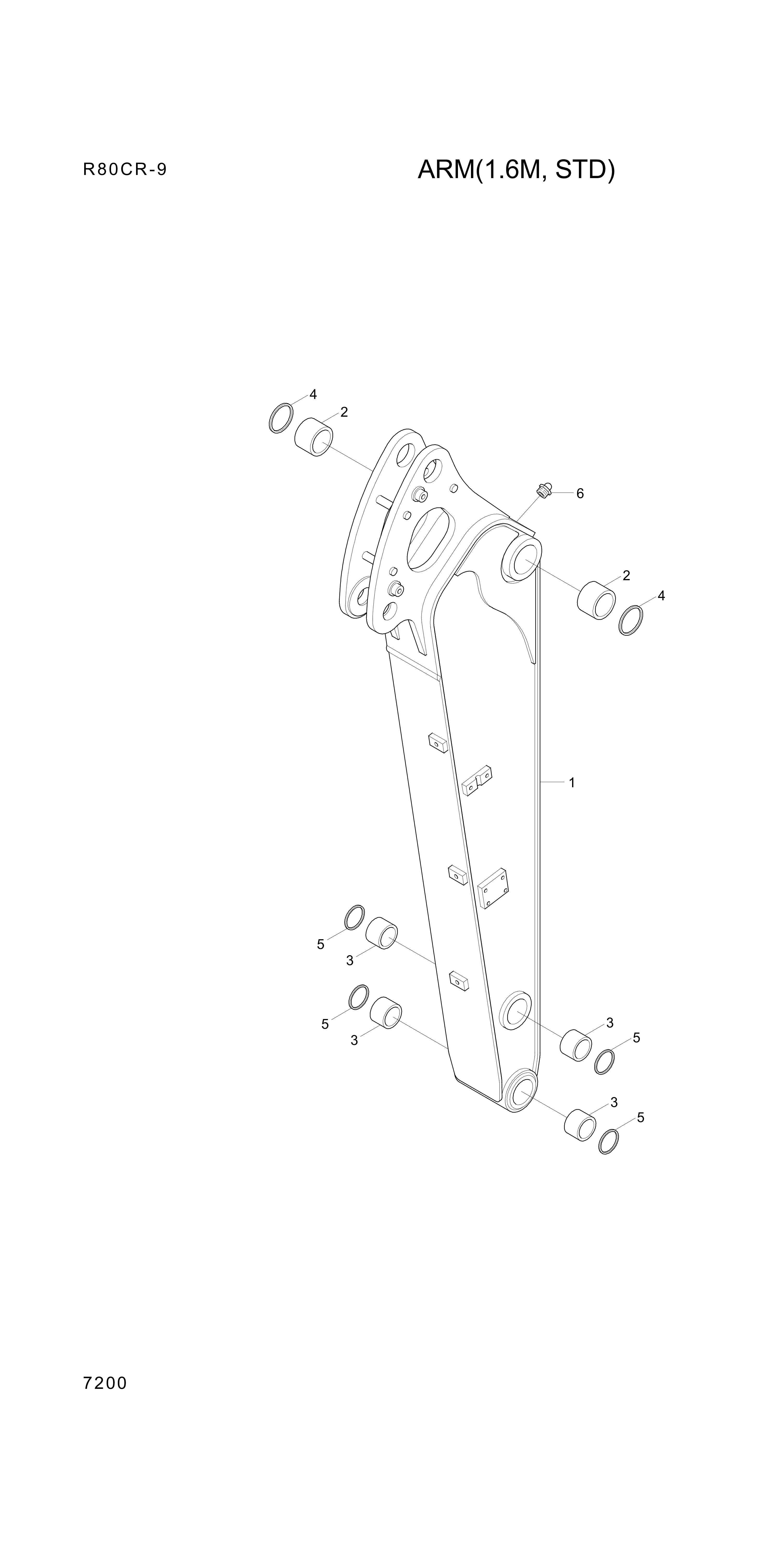 Technical drawing of Hyundai Construction Equipment 61M9-90660 BUSHING-PIN with dimensions and layout