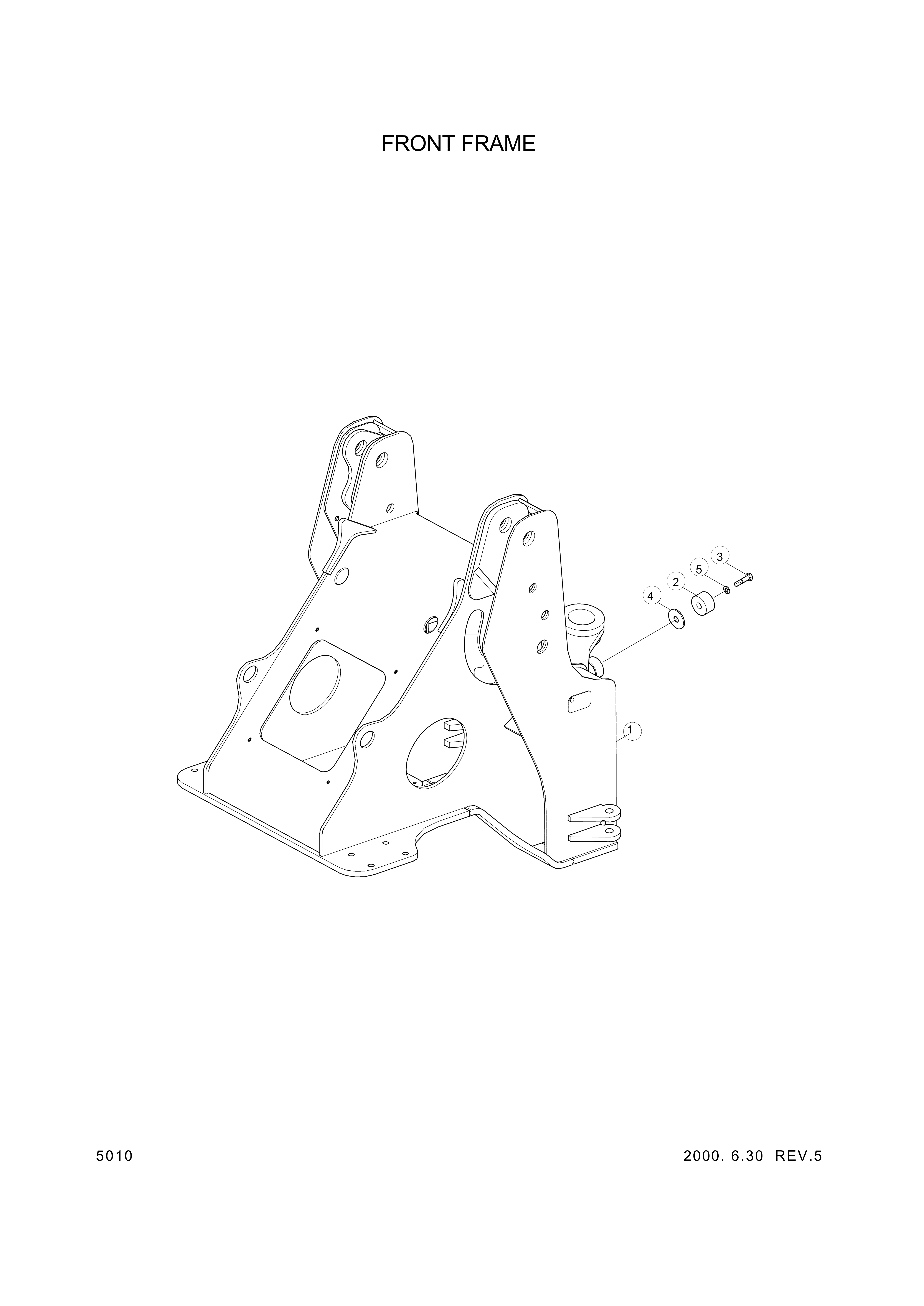 drawing for Hyundai Construction Equipment 41L7-00584 - FRAME-FRONT (figure 1)