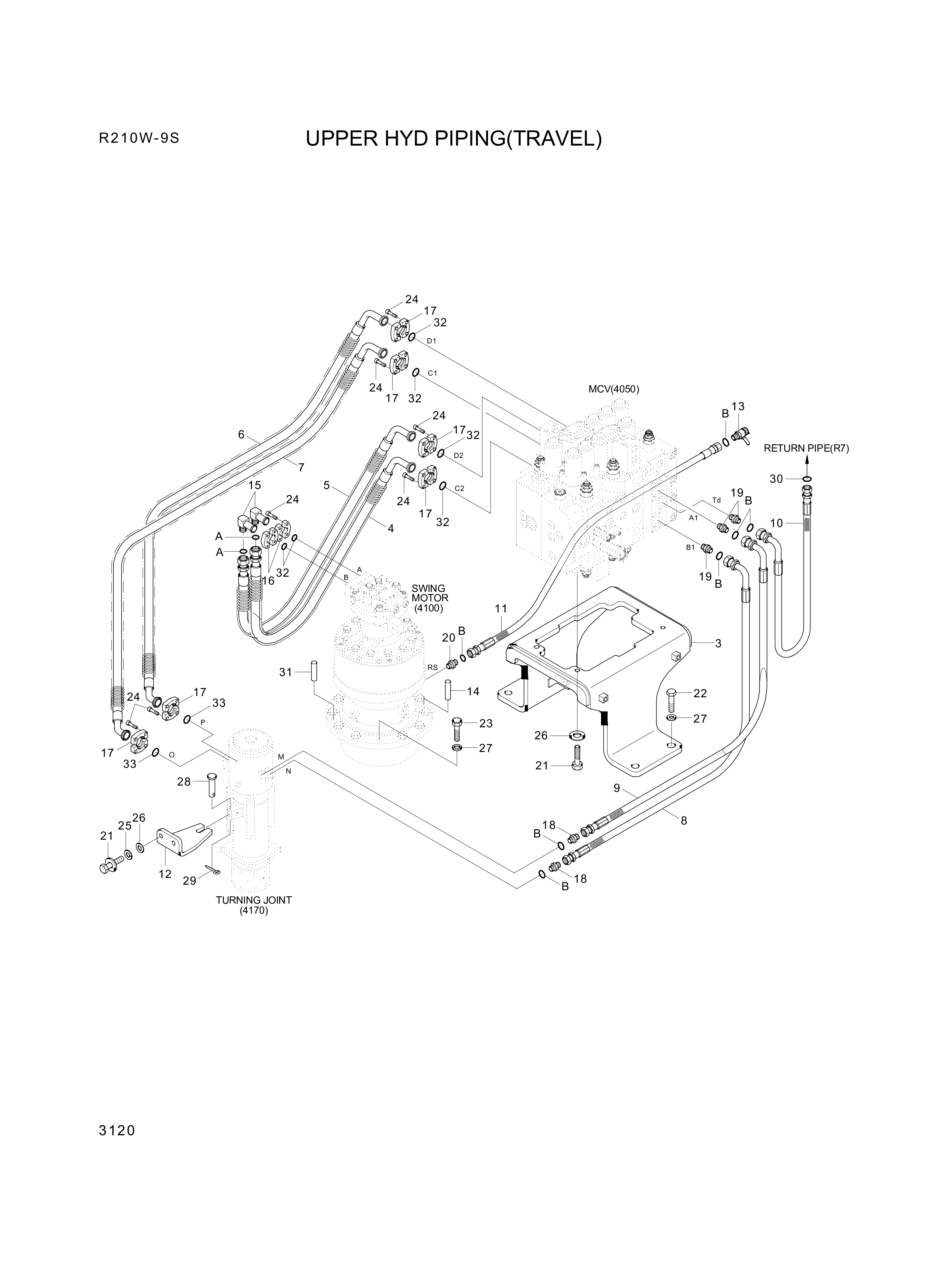 drawing for Hyundai Construction Equipment P930-087023 - HOSE ASSY-ORFS&THD (figure 4)