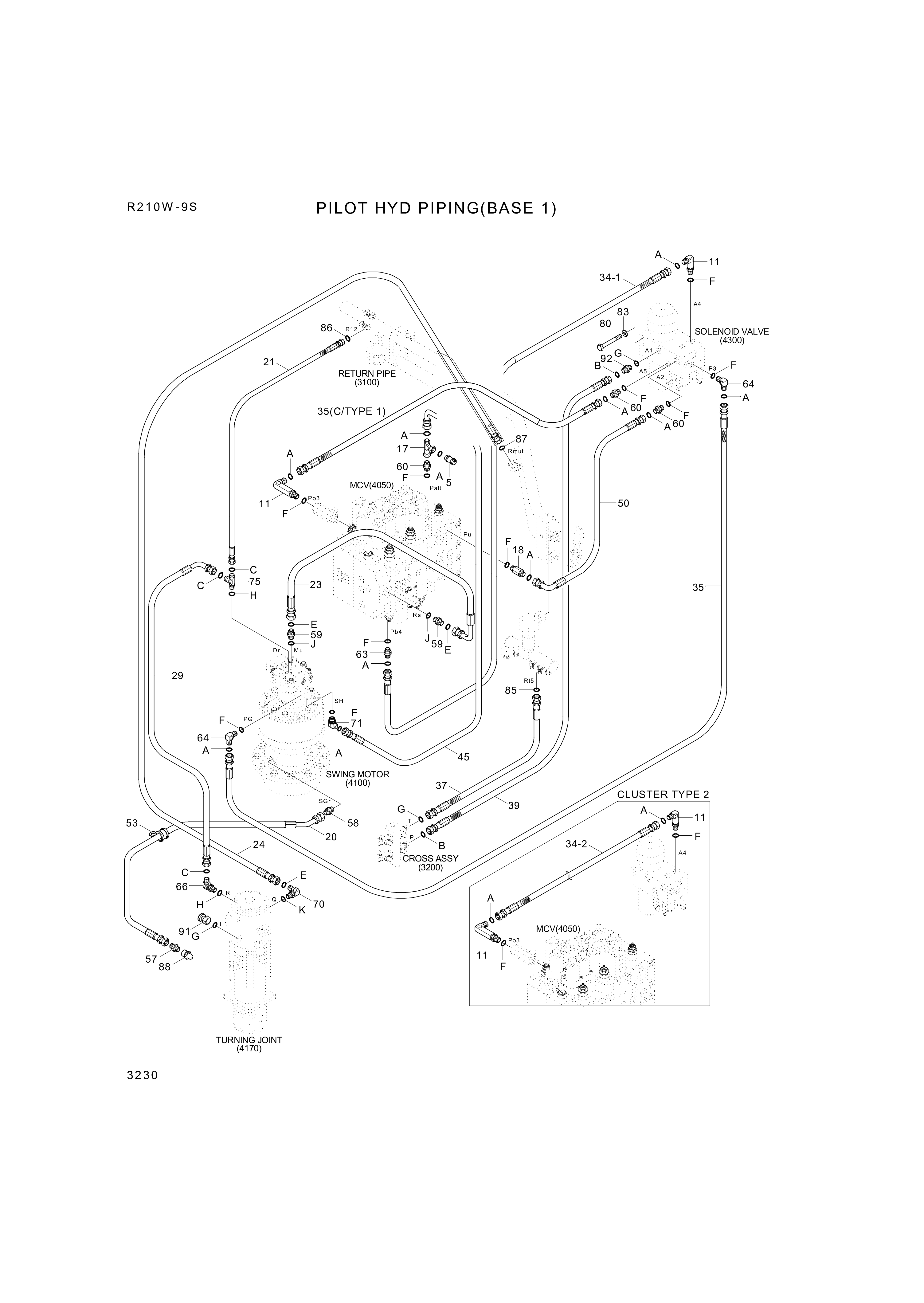 drawing for Hyundai Construction Equipment X420-042057 - HOSE ASSY-SYNF&ORFS (figure 1)