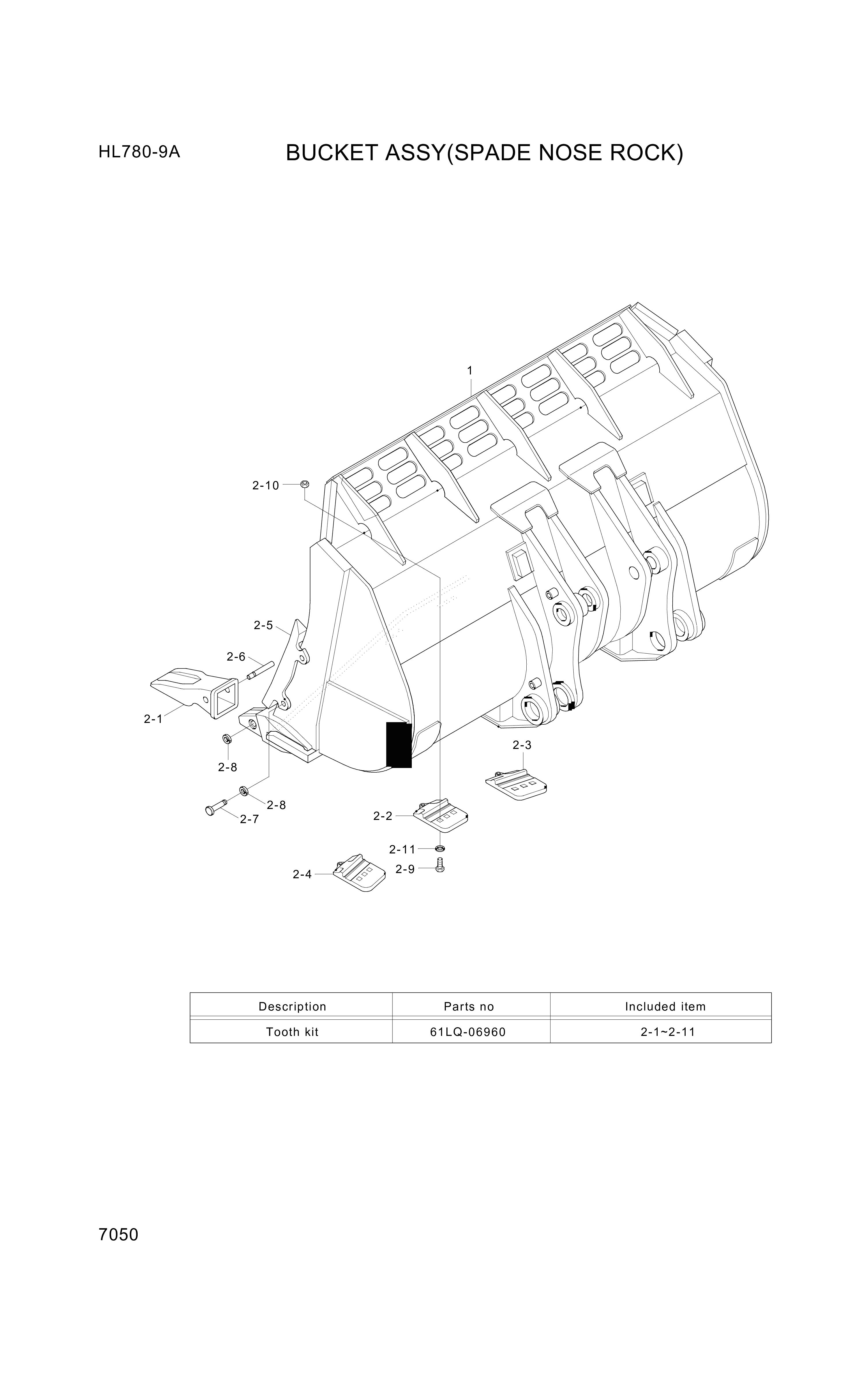 drawing for Hyundai Construction Equipment 61LH-06840GG - SEGMENT-CENTER (figure 3)