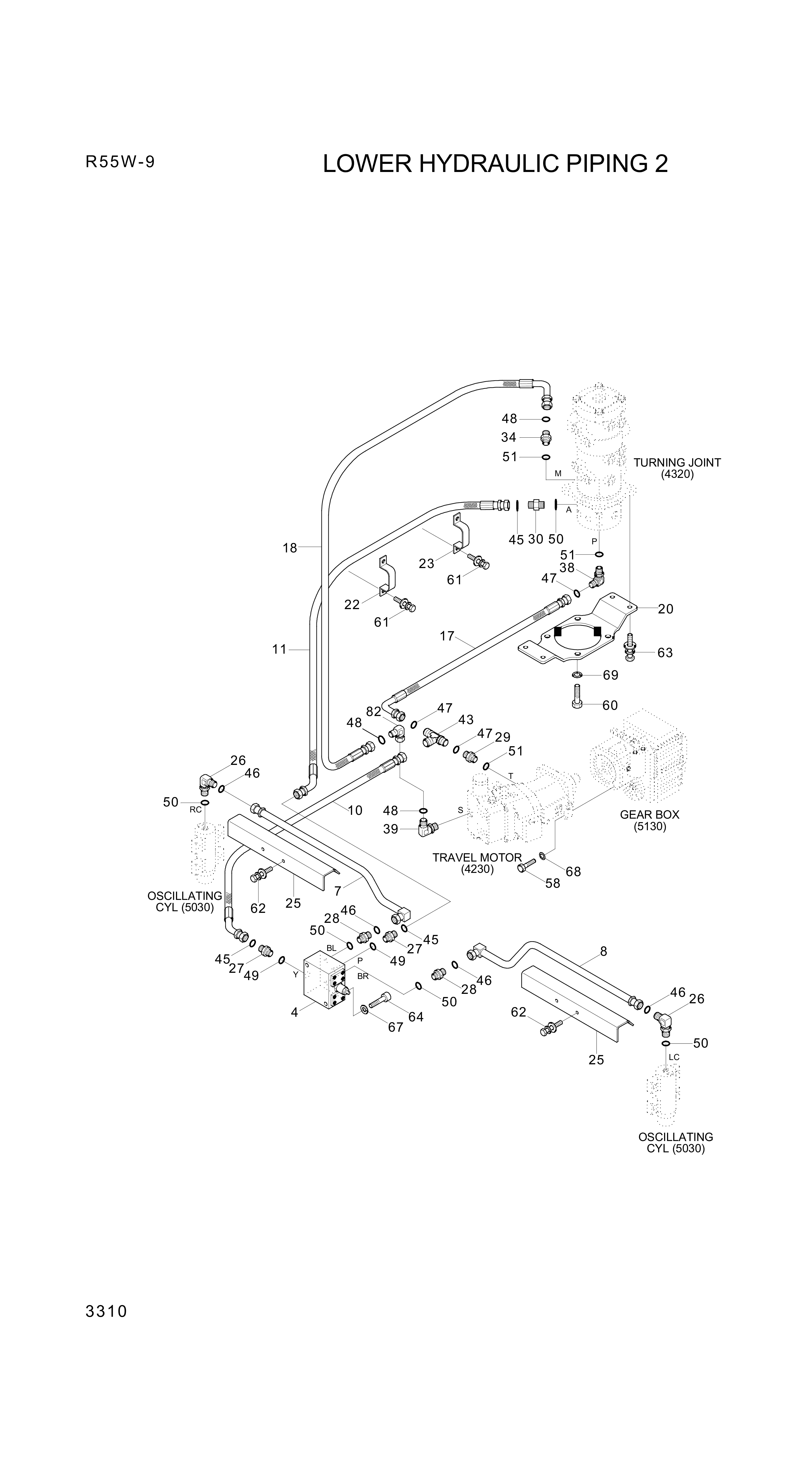 drawing for Hyundai Construction Equipment P933-082014 - HOSE ASSY-ORFS&THD (figure 5)