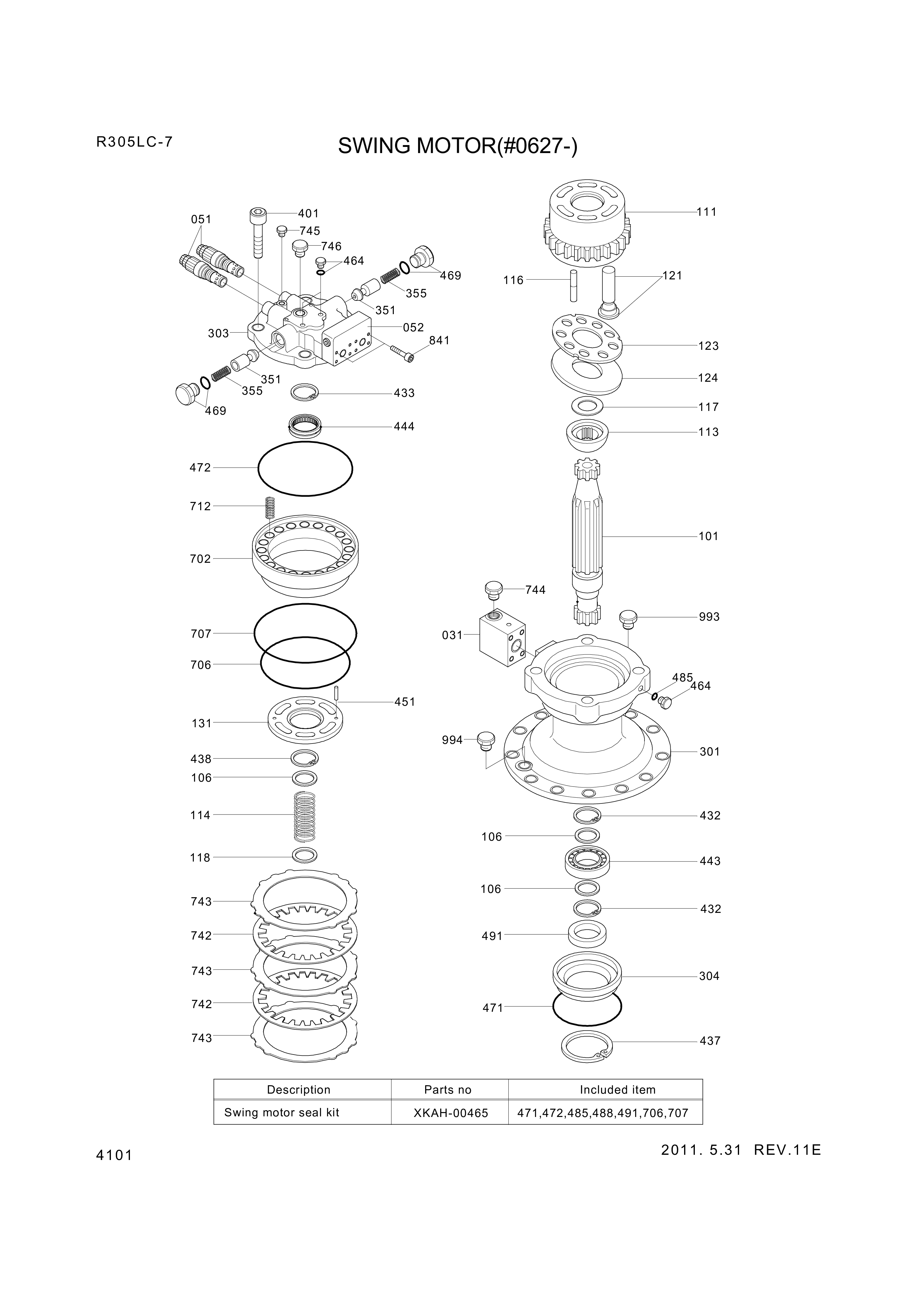 Technical drawing of Hyundai Construction Equipment XKAH-01160 CASE-VALVE with dimensions and layout (figure 5)