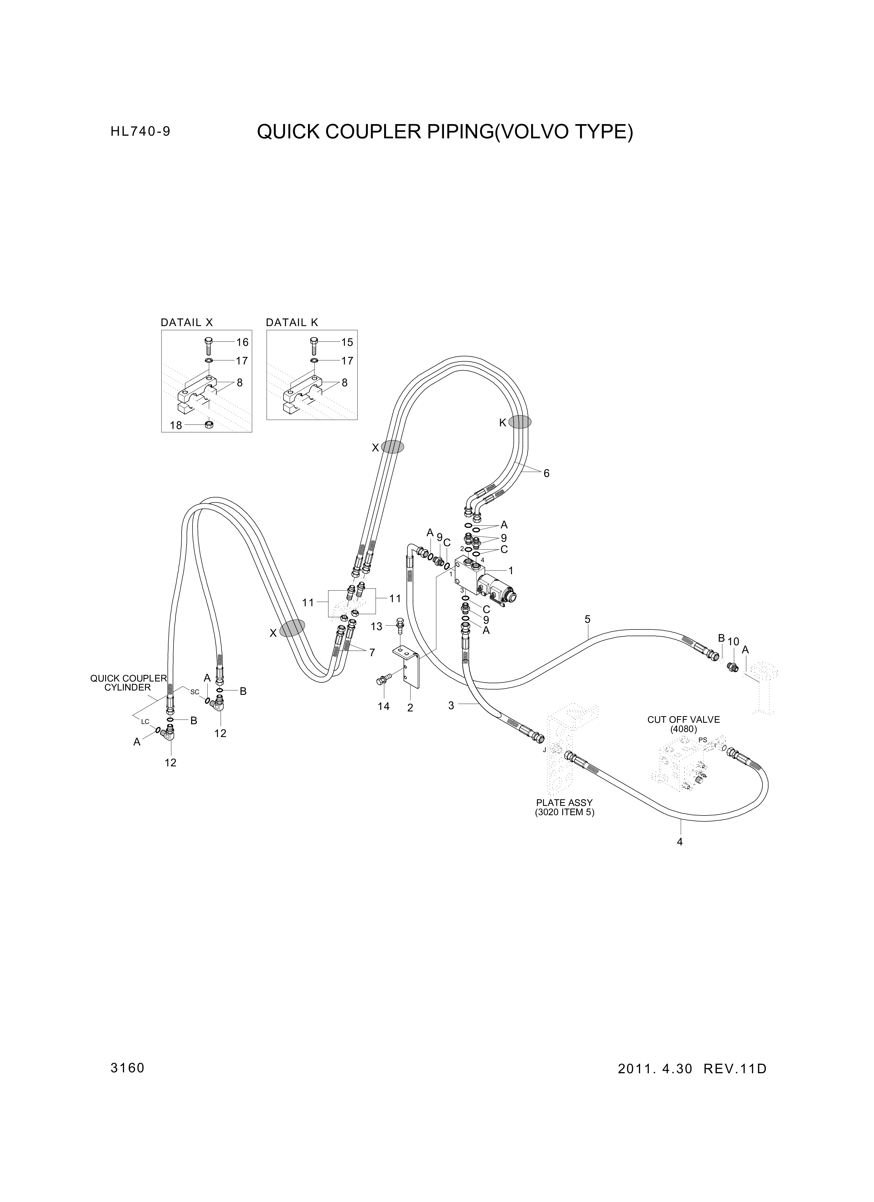 drawing for Hyundai Construction Equipment P930-064056 - HOSE ASSY-ORFS&THD (figure 3)