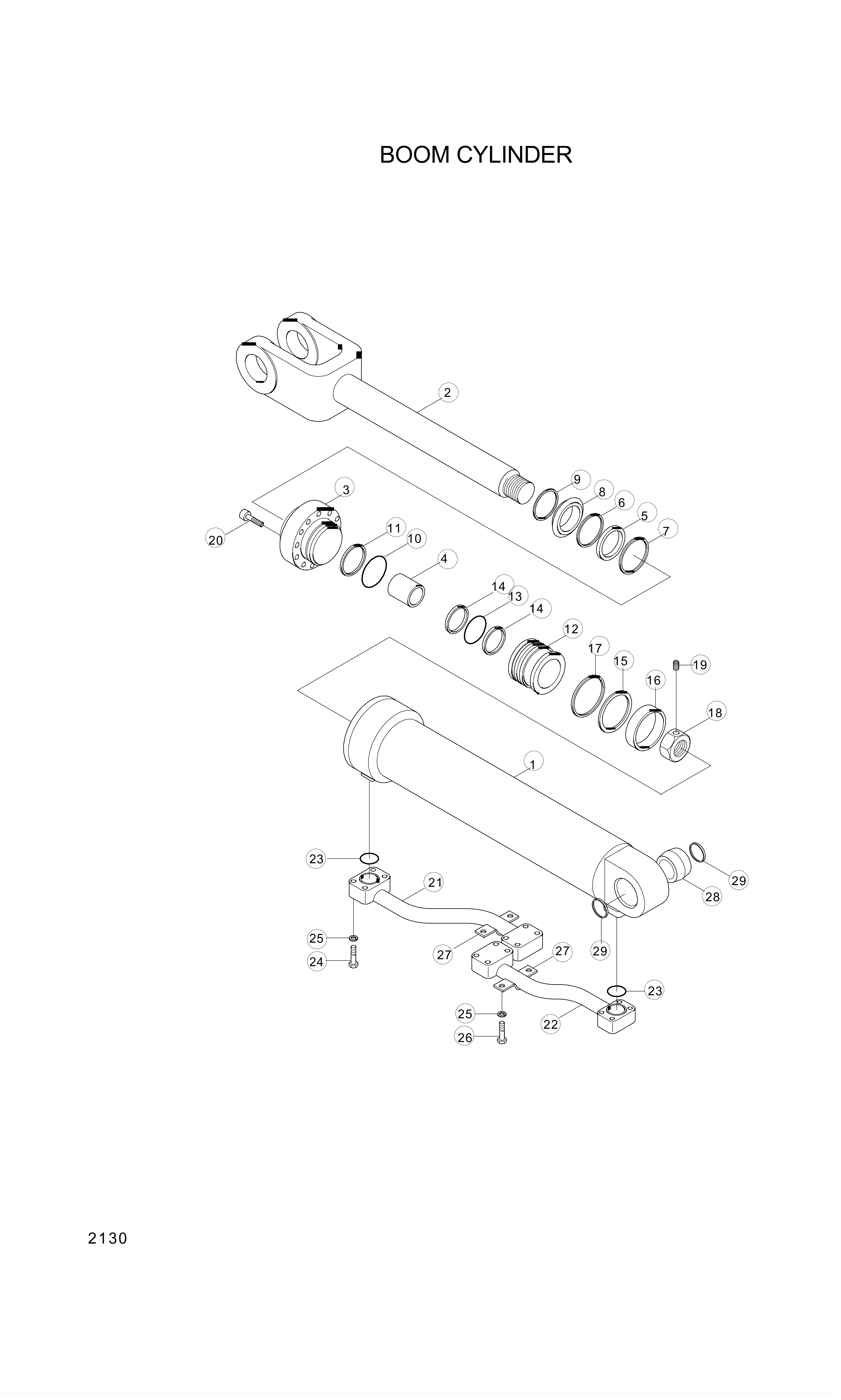 drawing for Hyundai Construction Equipment 31Y2-05960 - Tube Assy-Lh (figure 1)