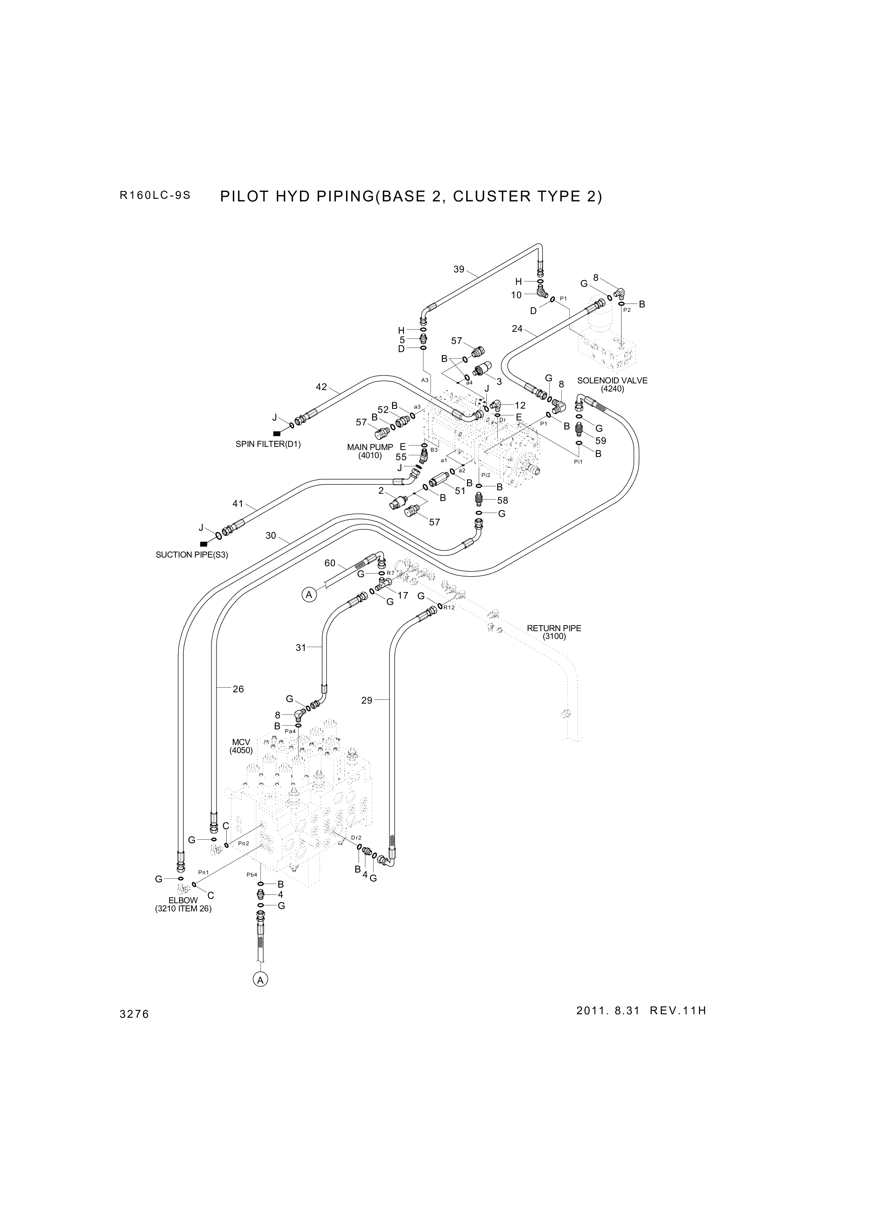 drawing for Hyundai Construction Equipment P930-043044 - HOSE ASSY-ORFS&THD (figure 4)