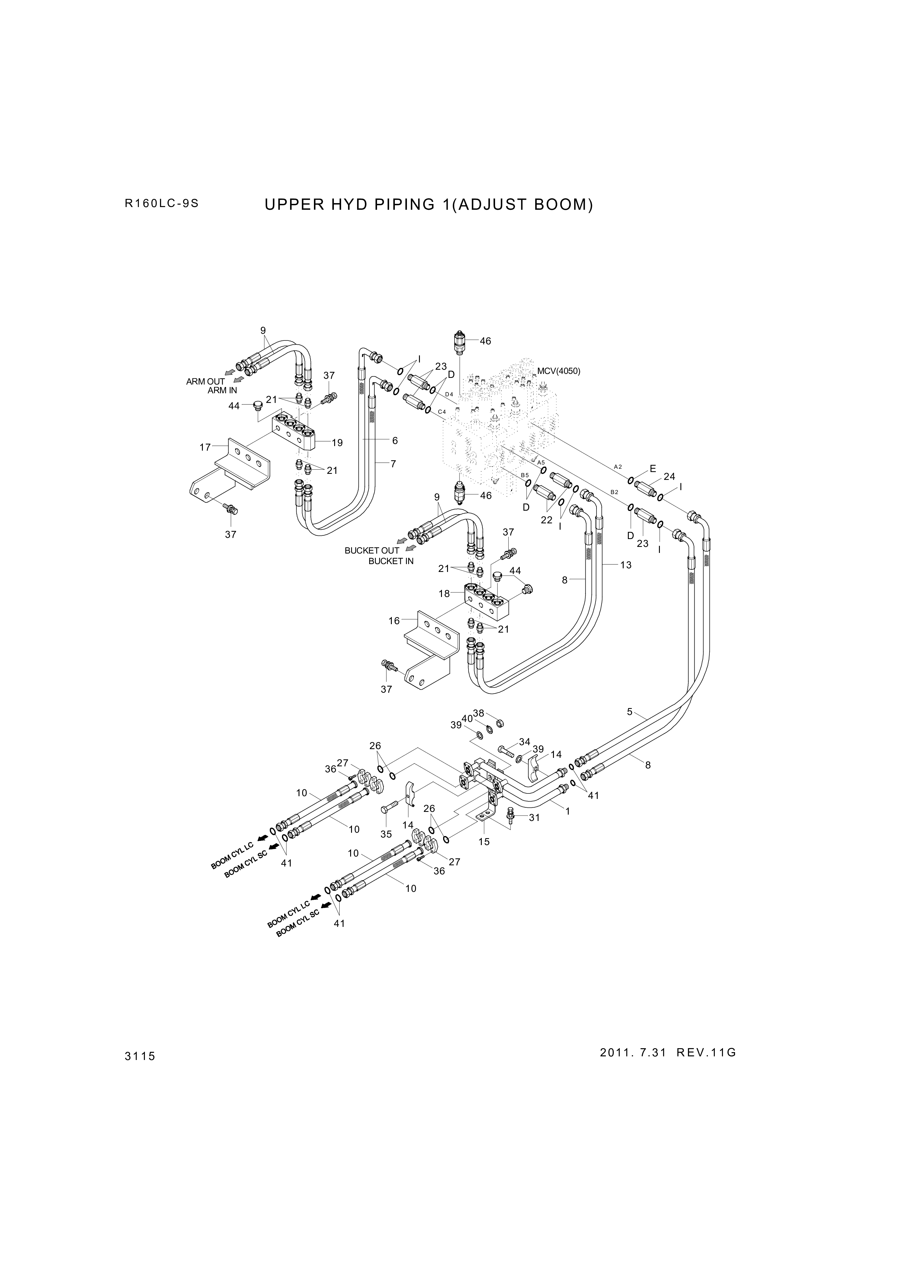 drawing for Hyundai Construction Equipment P930-128011 - HOSE ASSY-ORFS&THD (figure 2)