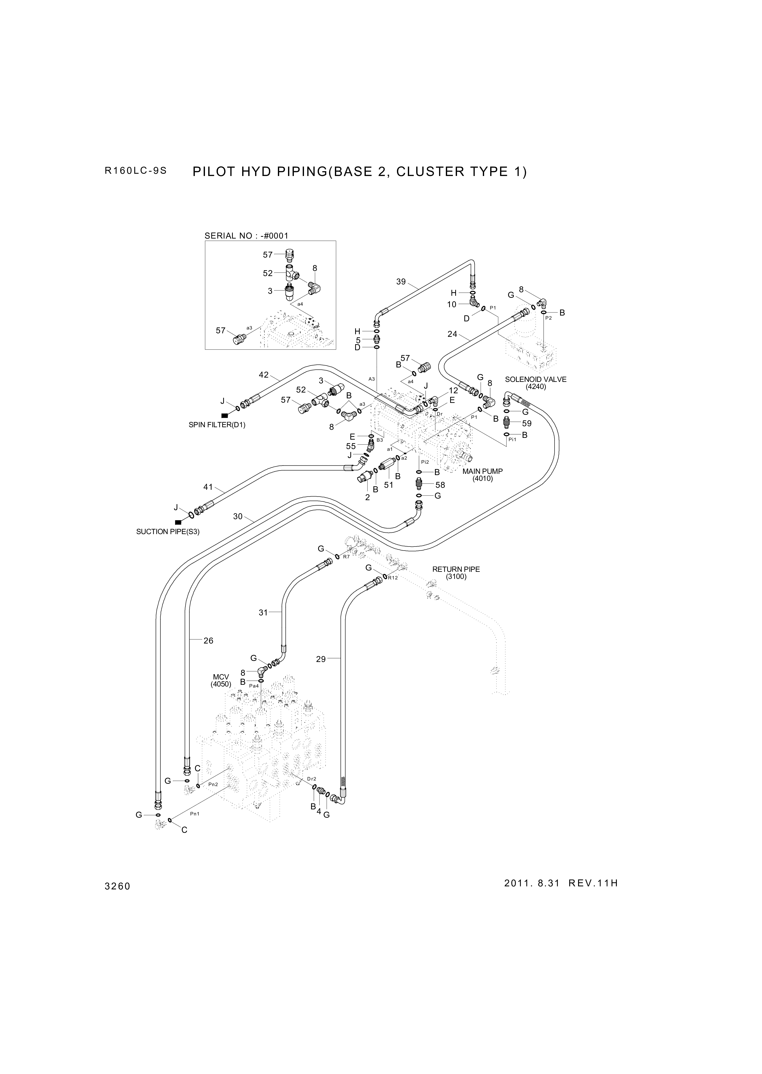 drawing for Hyundai Construction Equipment P930-043044 - HOSE ASSY-ORFS&THD (figure 5)