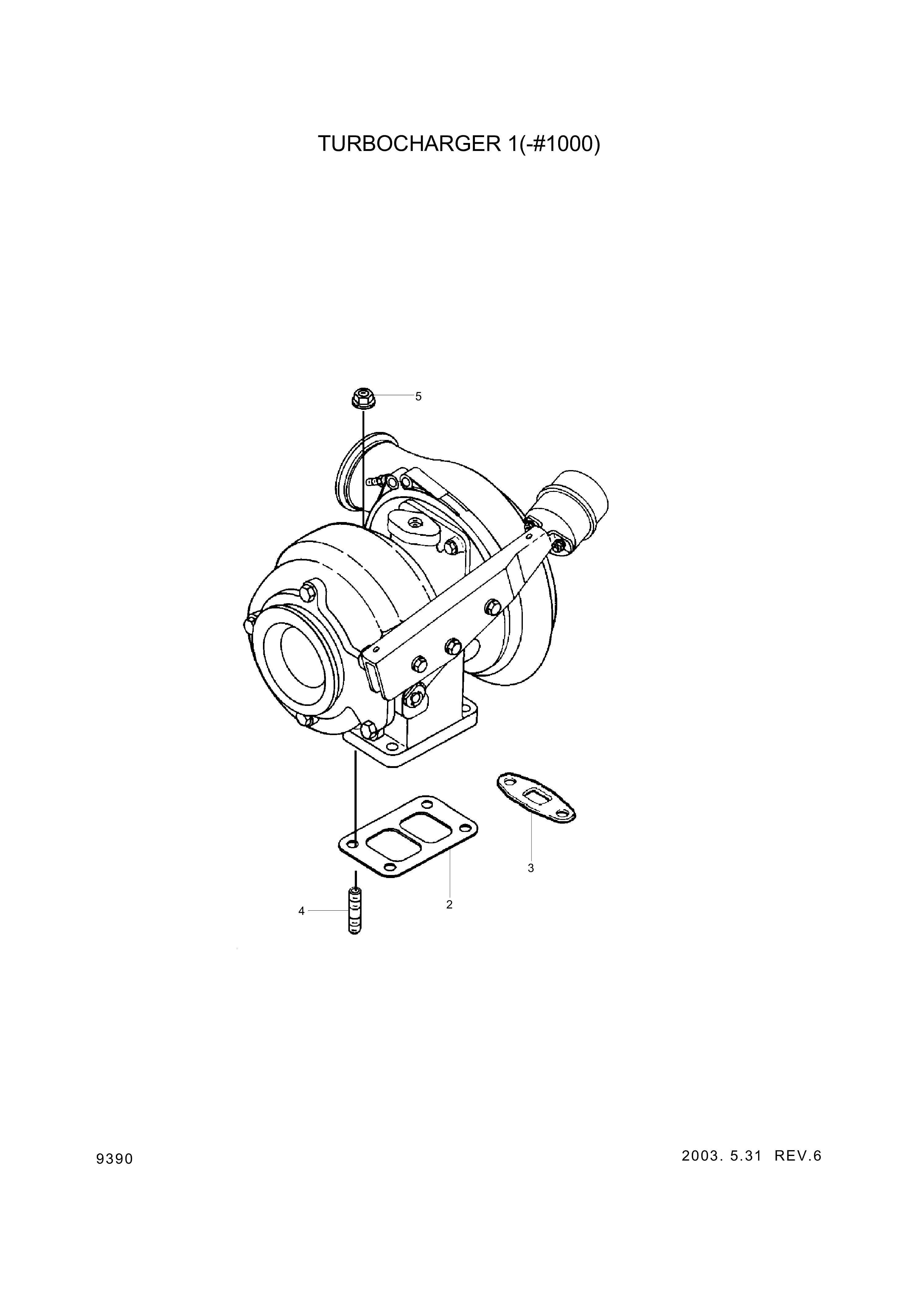 drawing for Hyundai Construction Equipment 3536971 - TURBOCHARGER (figure 1)