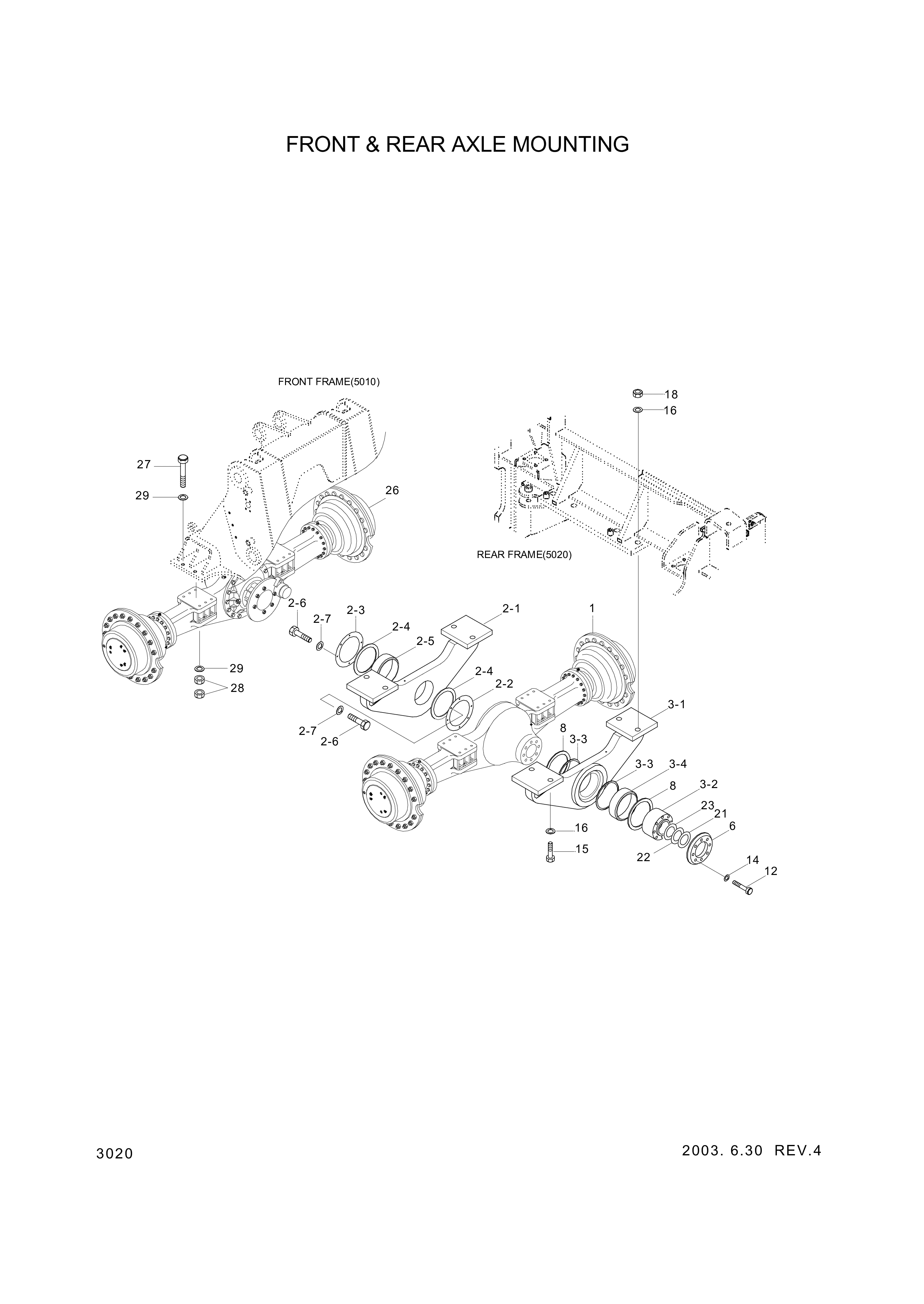 drawing for Hyundai Construction Equipment 84L1-00710 - AXLE ASSY-REAR (figure 1)