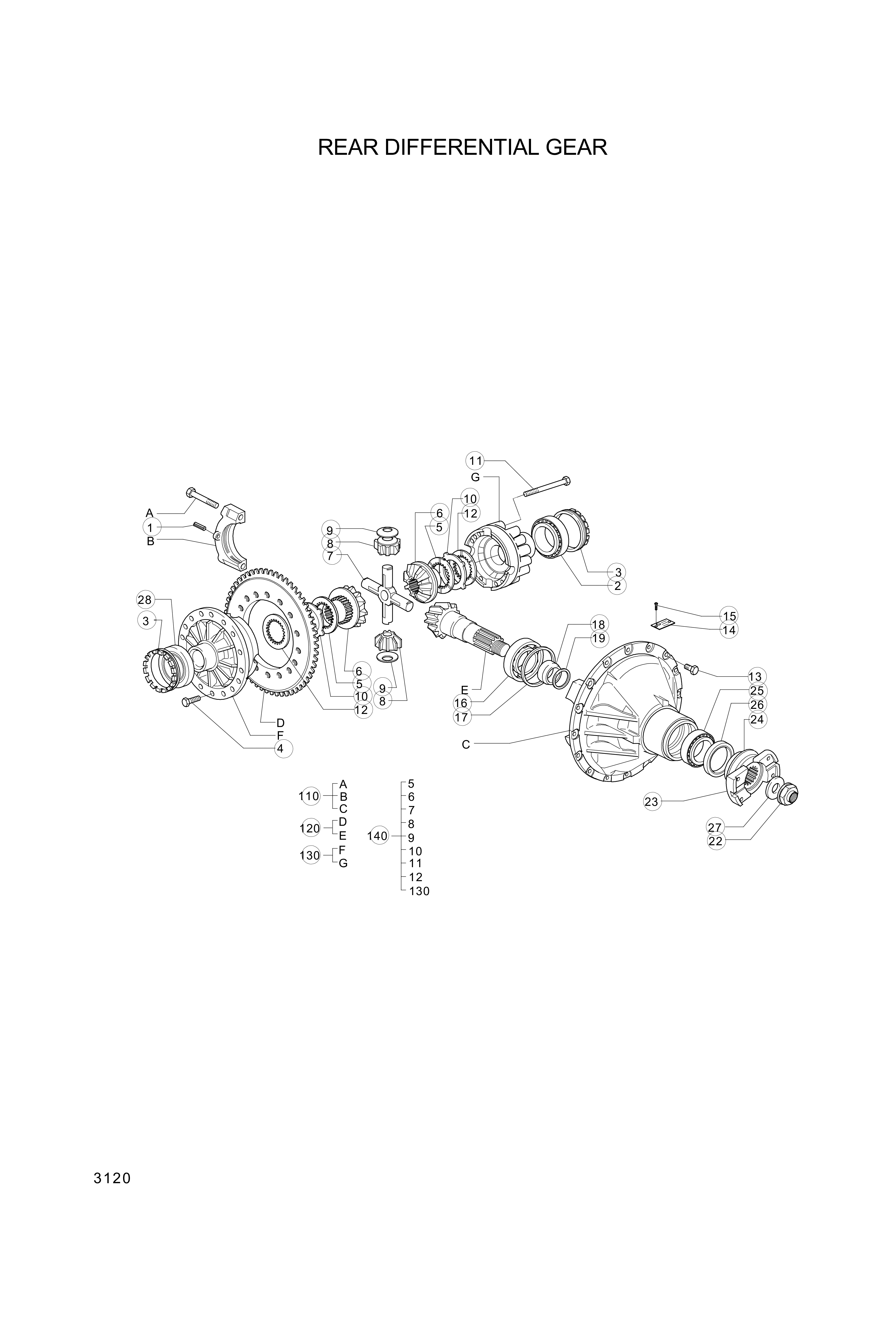 drawing for Hyundai Construction Equipment 3264663 - SHAFT-BEVEL GEAR (figure 5)