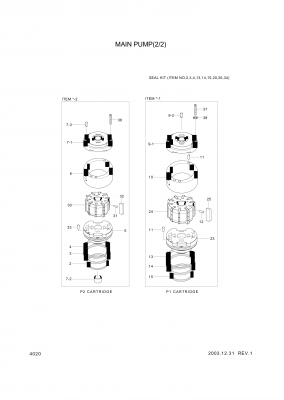 drawing for Hyundai Construction Equipment S24-40195-5 - P2 CARTRIDGE (M25) (figure 1)