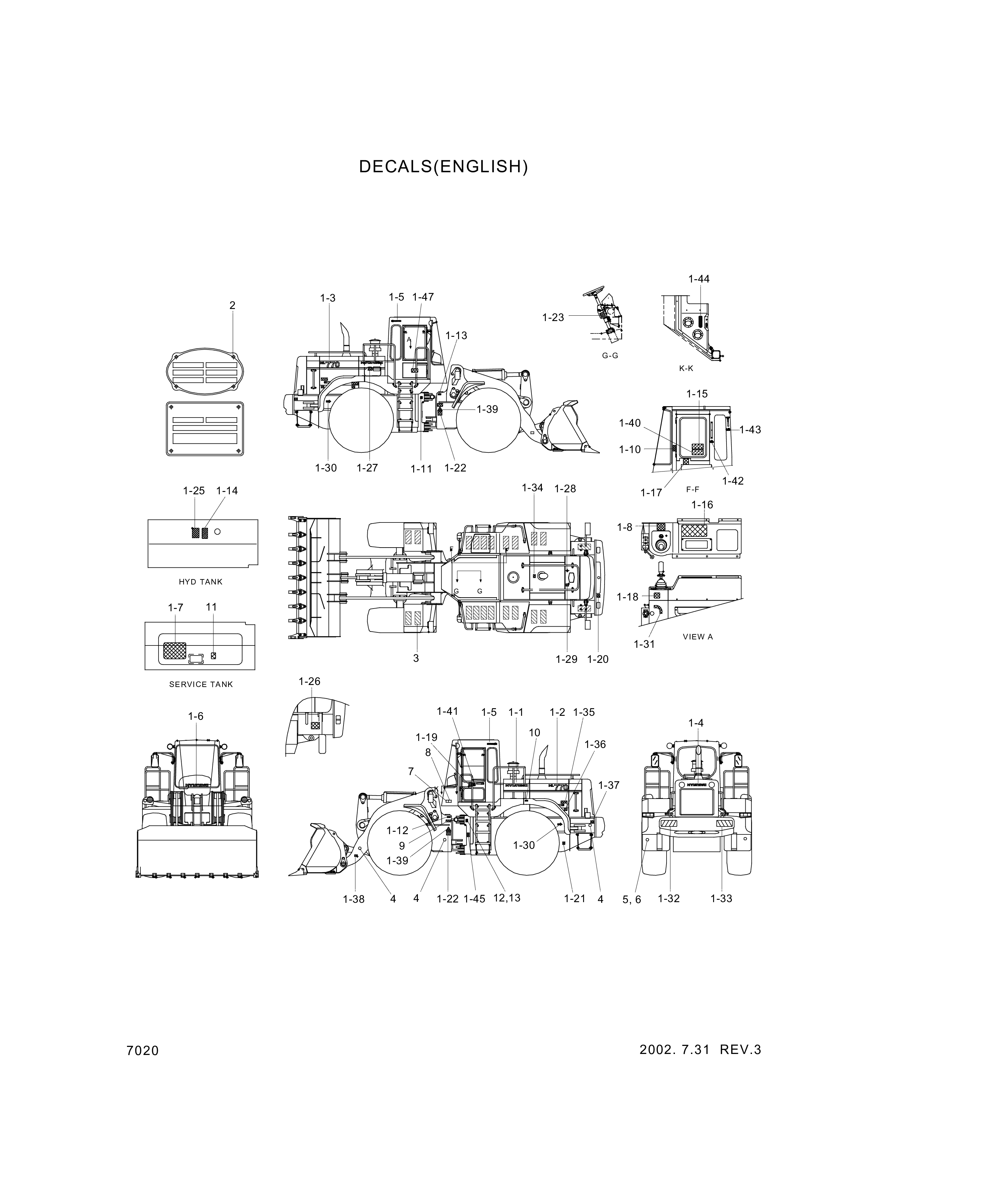 drawing for Hyundai Construction Equipment 94L1-00261 - DECAL-SERVICE&LUB (figure 3)