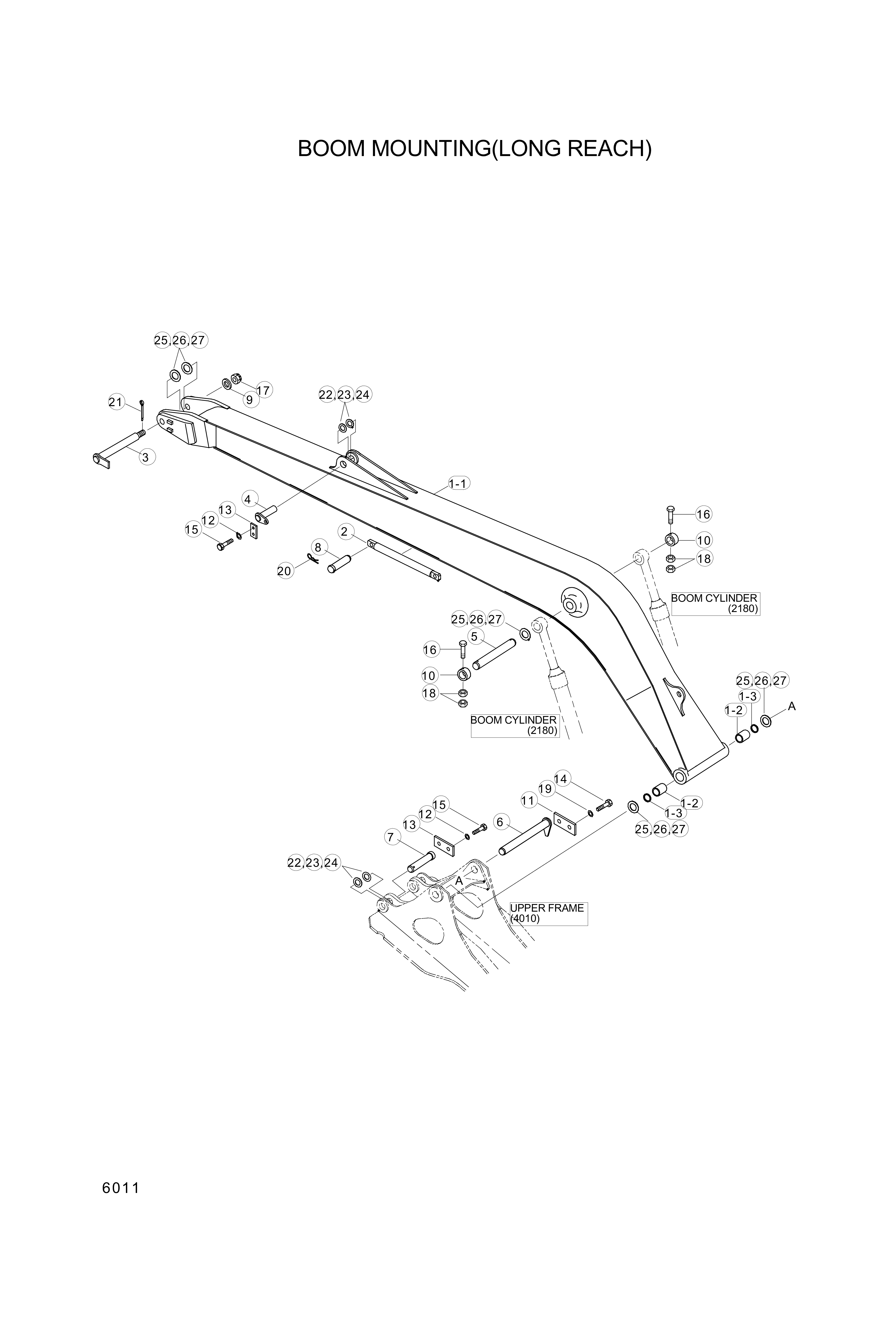 drawing for Hyundai Construction Equipment 61E8-11150 - PIN-JOINT (figure 1)