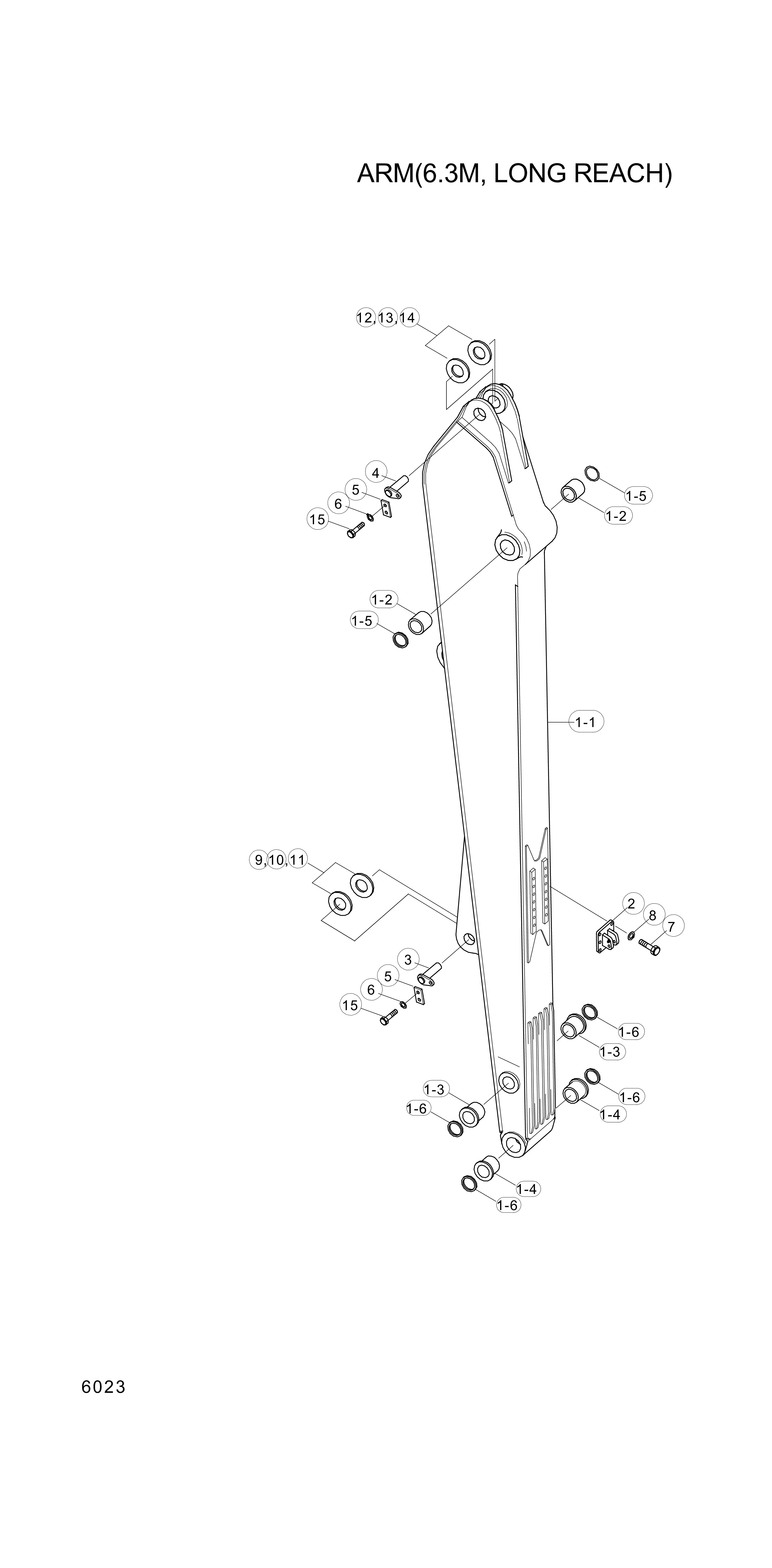 drawing for Hyundai Construction Equipment 62E1-22002 - ARM ASSY-6.30M (figure 1)