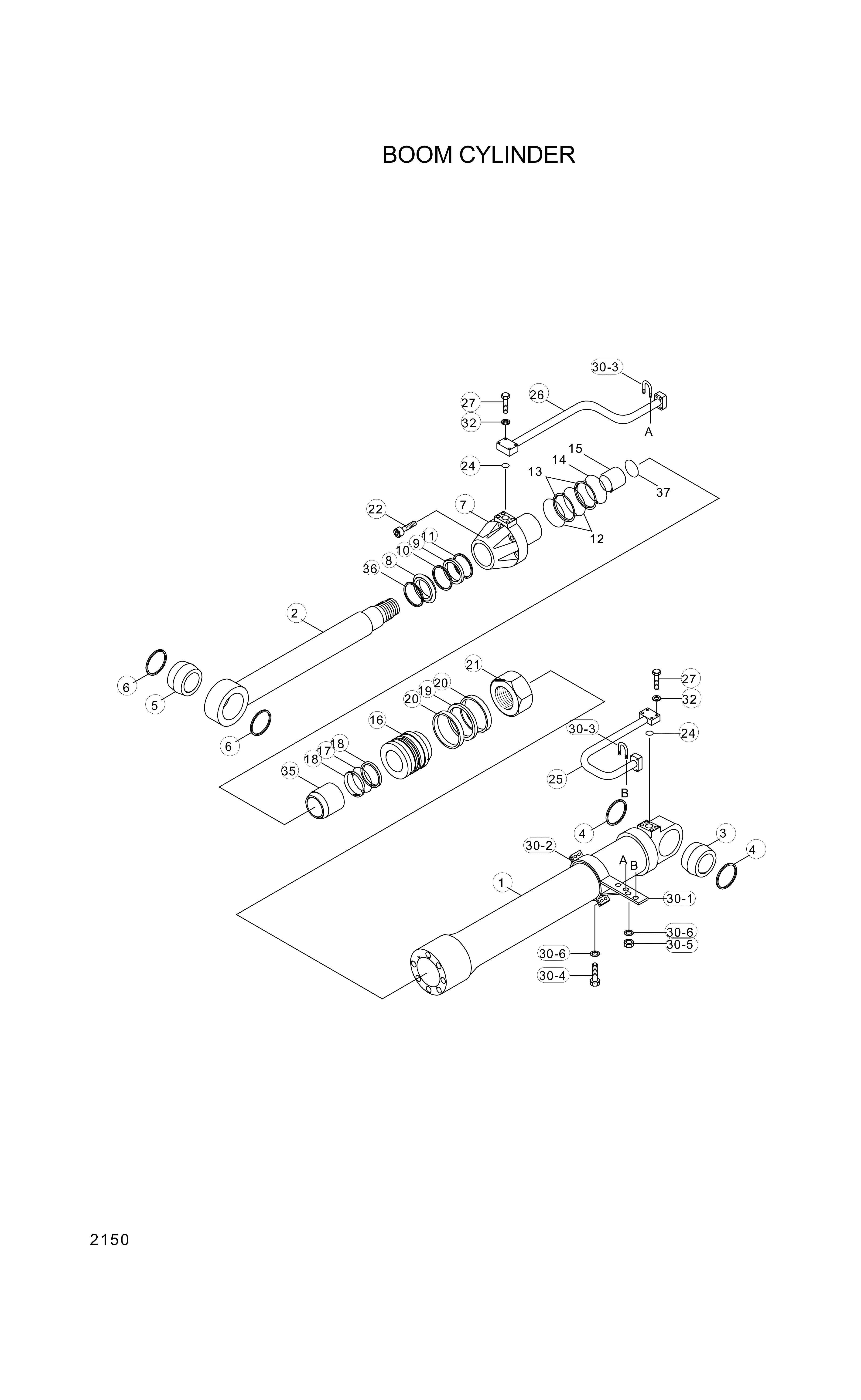 drawing for Hyundai Construction Equipment C1LB902-4 - PISTON (figure 2)
