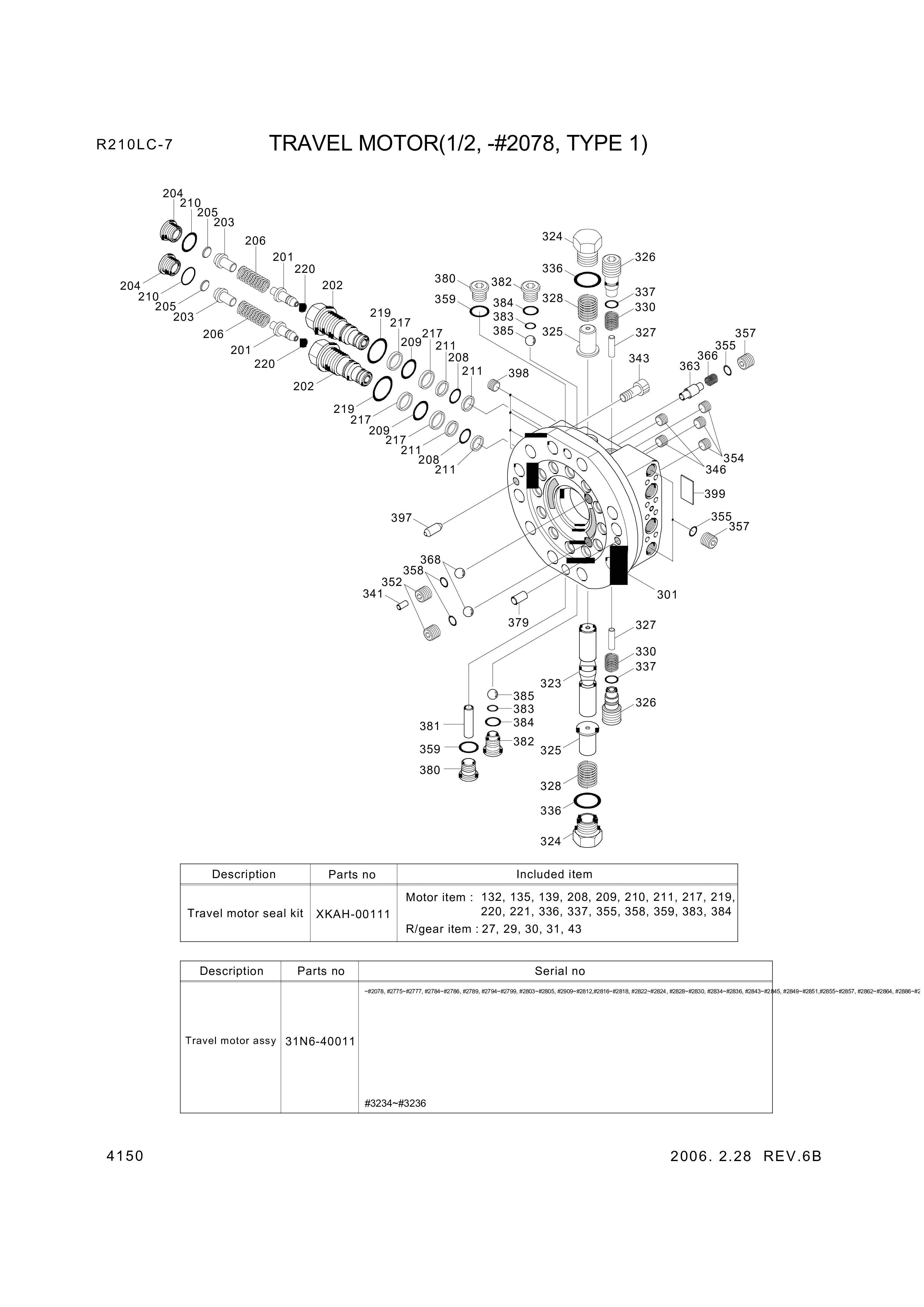 drawing for Hyundai Construction Equipment XKAH-00373 - MOTOR UNIT-TRAVEL (figure 3)