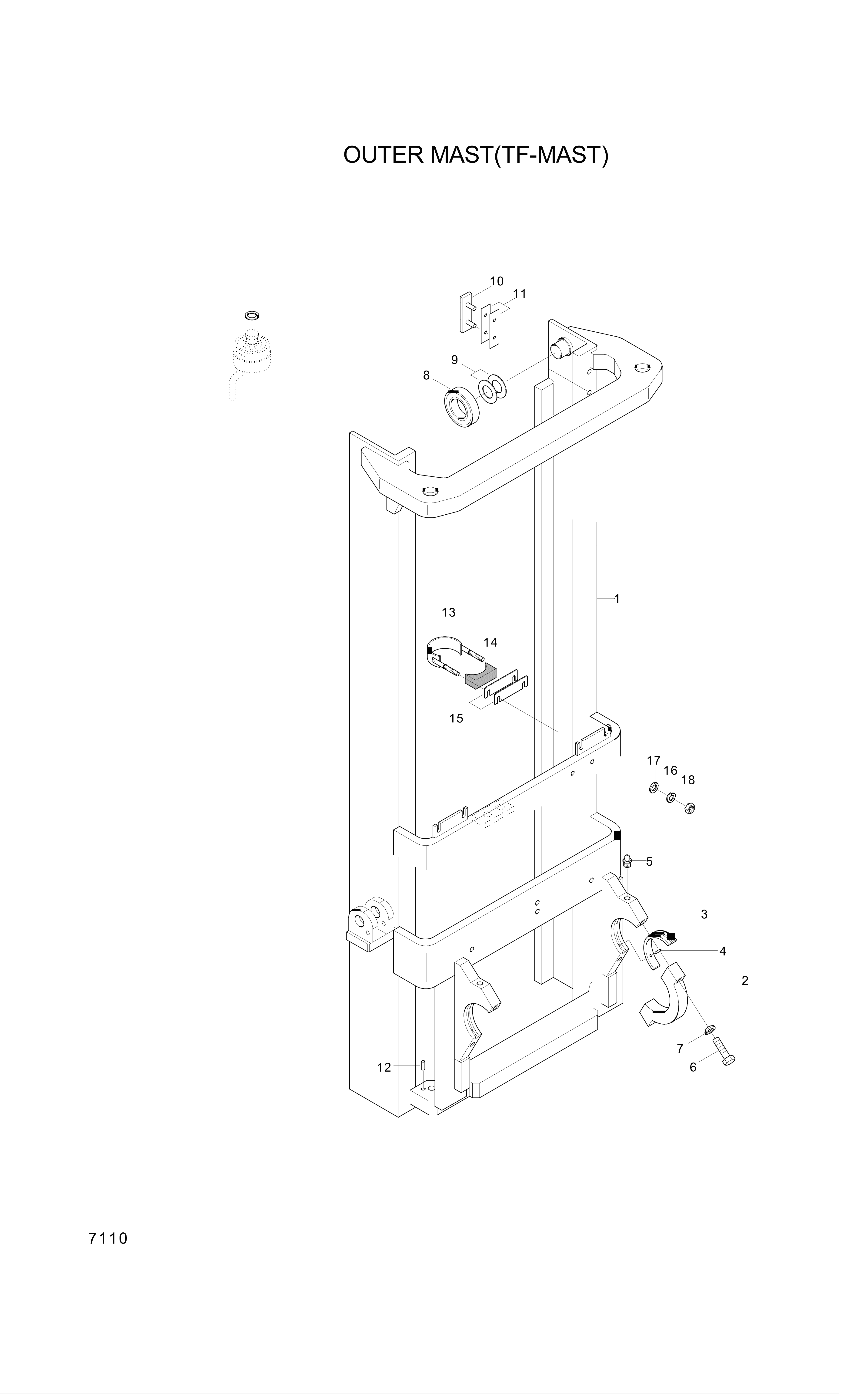 drawing for Hyundai Construction Equipment S461-800224 - PIN-SPLIT (figure 1)