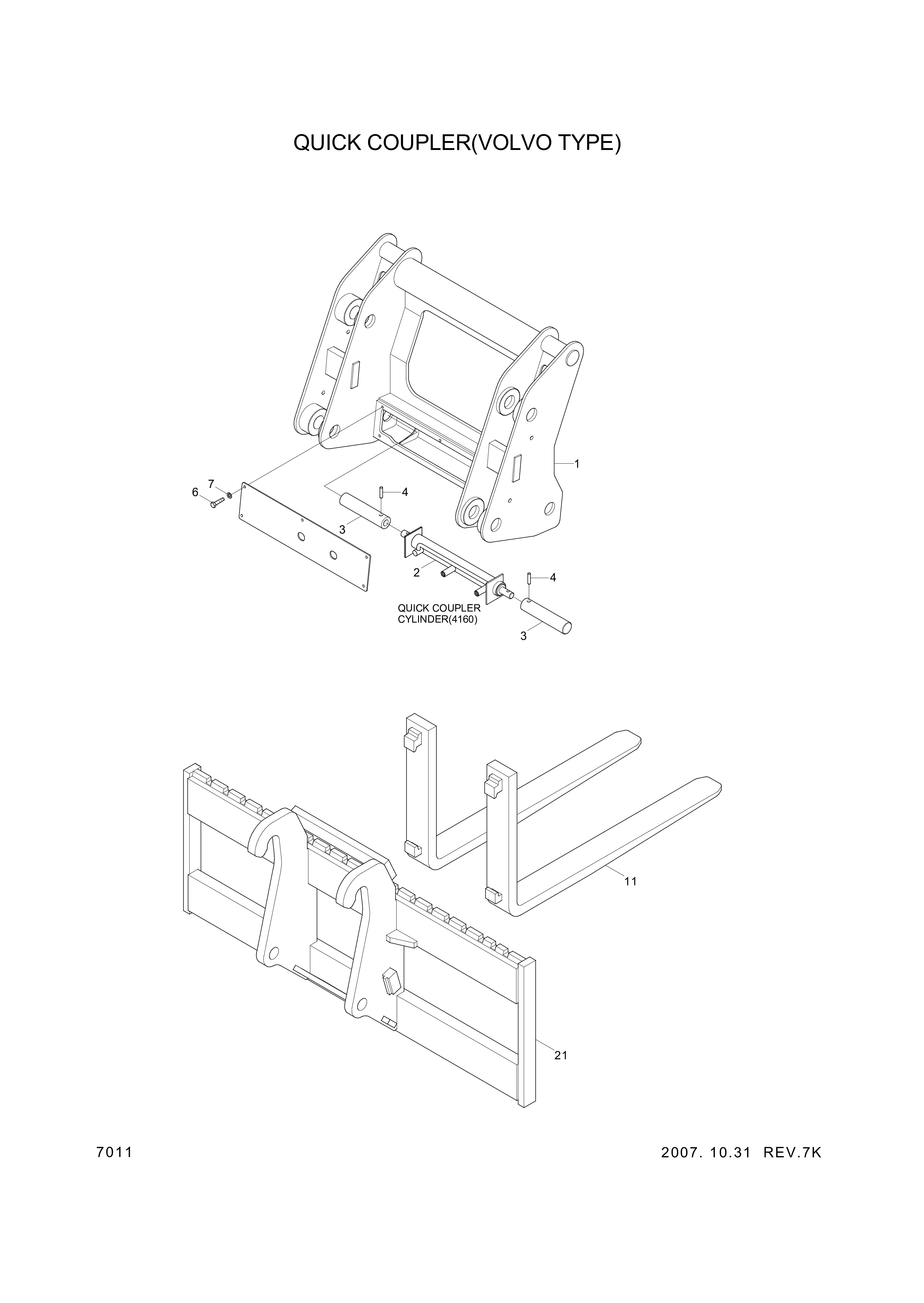 drawing for Hyundai Construction Equipment 61LF-92010-P - QUICKCOUPLER (figure 1)