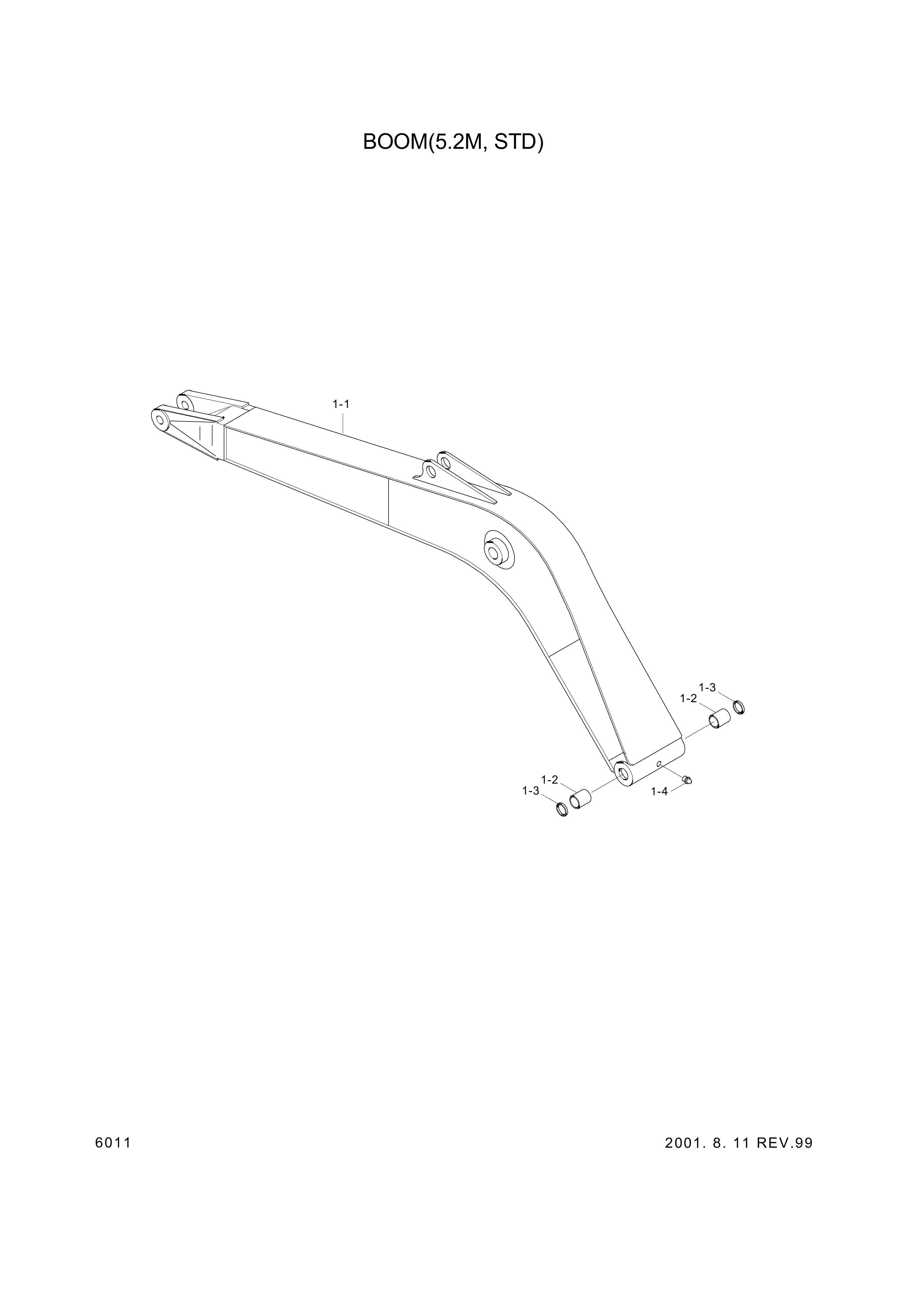 drawing for Hyundai Construction Equipment 61EK-10011 - BODY-BOOM (figure 2)