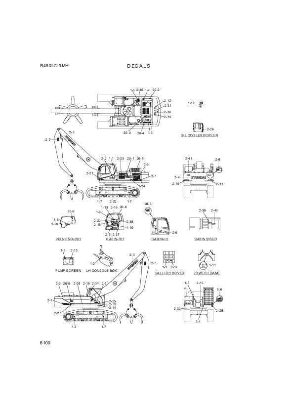 drawing for Hyundai Construction Equipment 94QB-02100 - DECAL-LIFT CHART (figure 1)