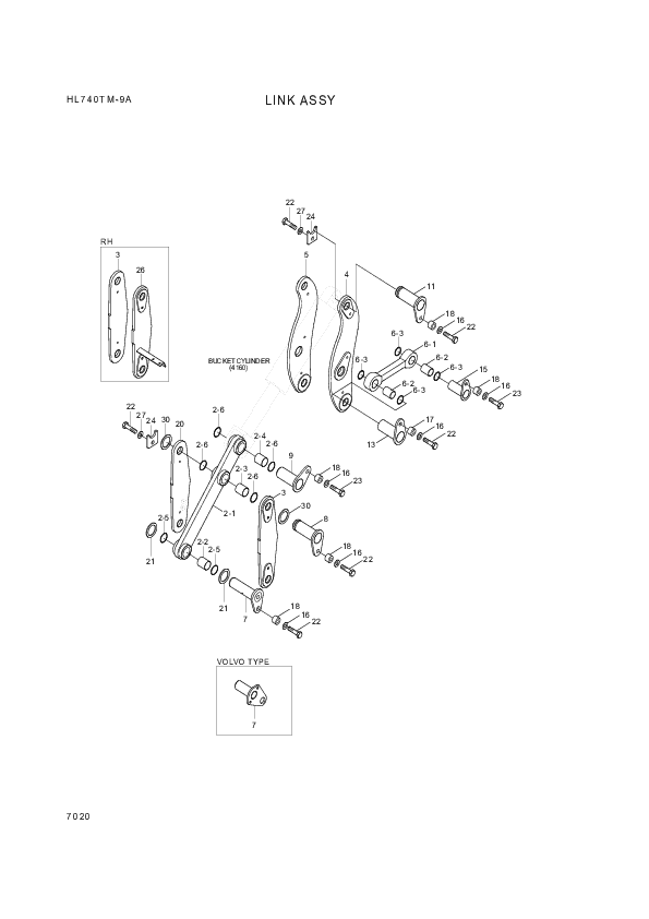 drawing for Hyundai Construction Equipment 61LN-31190 - LINK (figure 2)