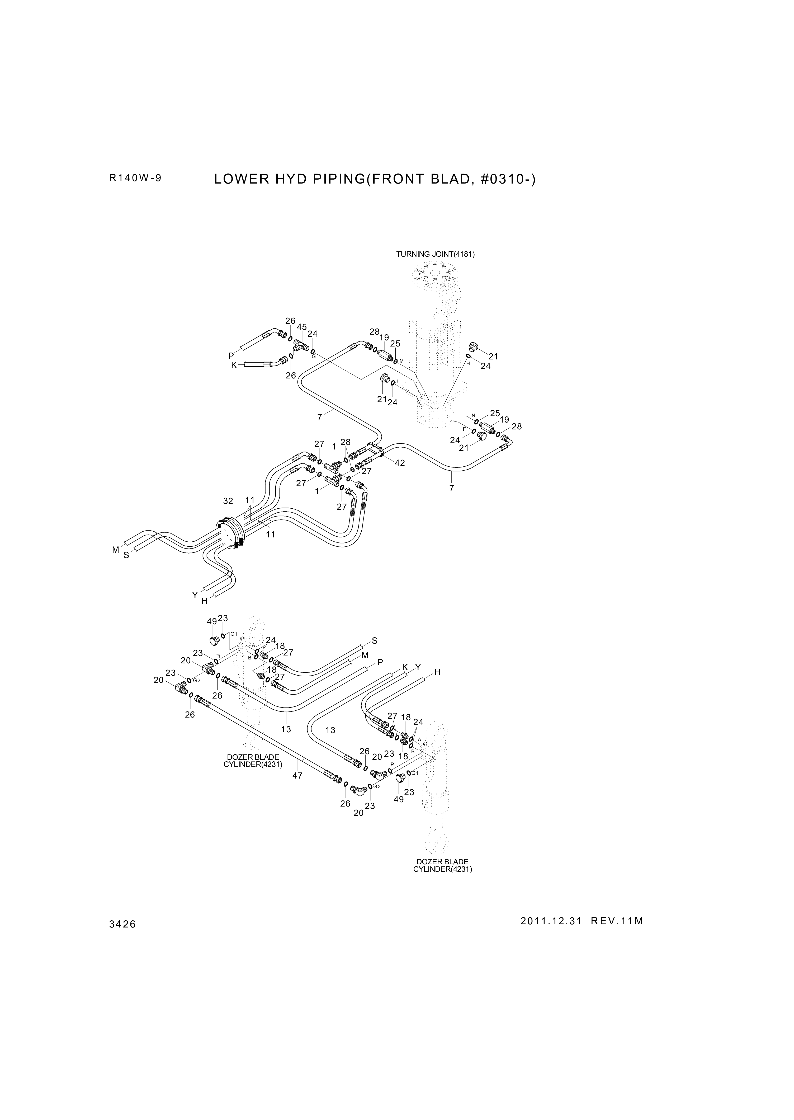 drawing for Hyundai Construction Equipment P933-087031 - HOSE ASSY-ORFS&THD (figure 5)