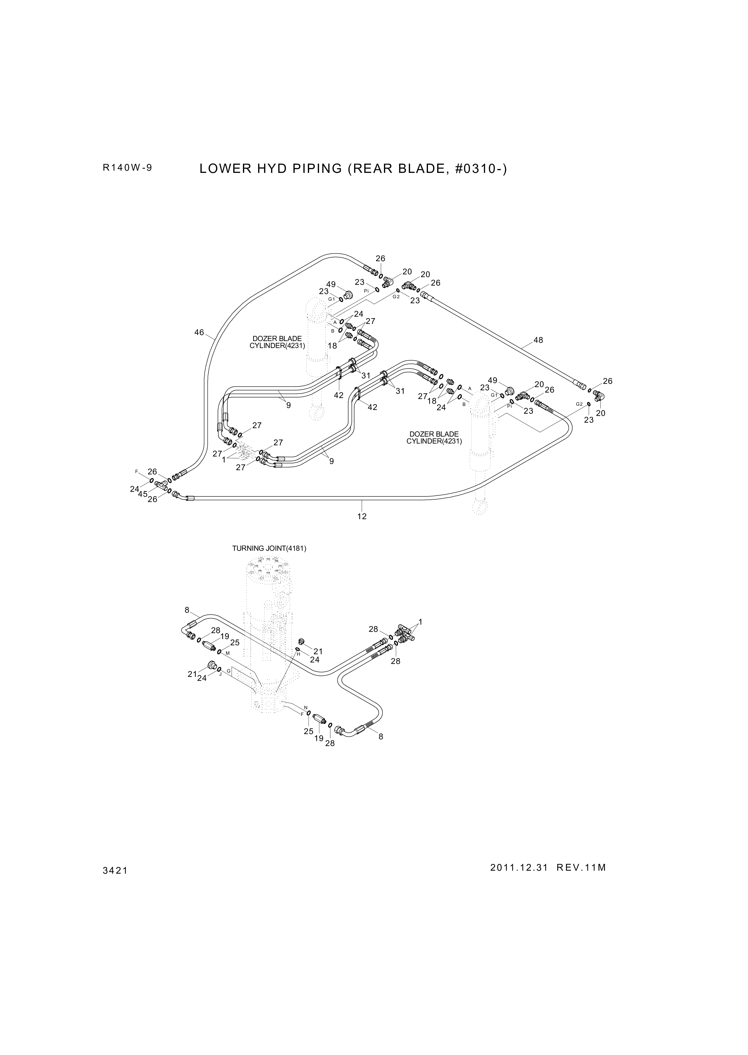 drawing for Hyundai Construction Equipment P933-044037 - HOSE ASSY-ORFS&THD (figure 3)