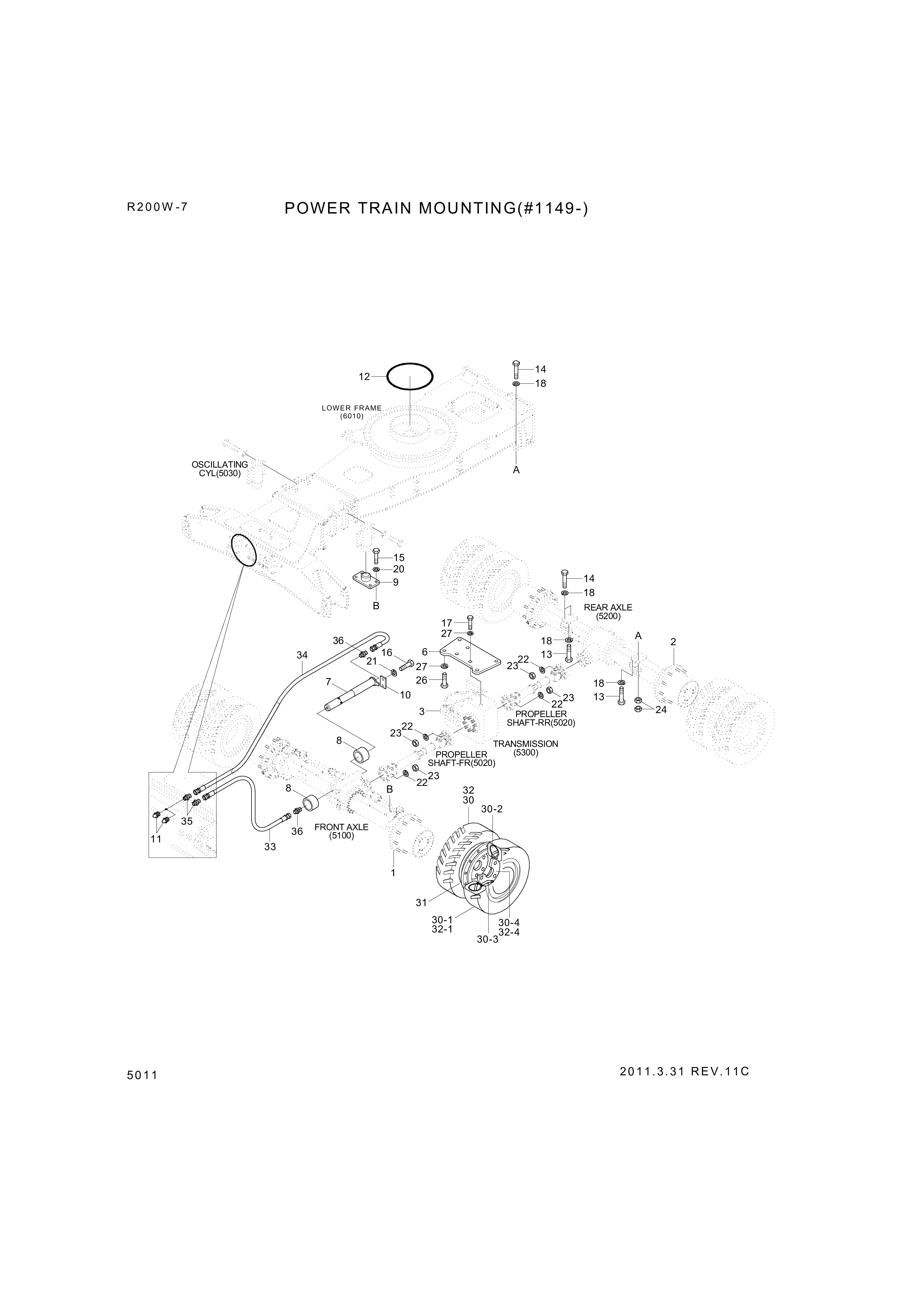 drawing for Hyundai Construction Equipment 81Q6-40020 - AXLE ASSY-REAR (figure 3)