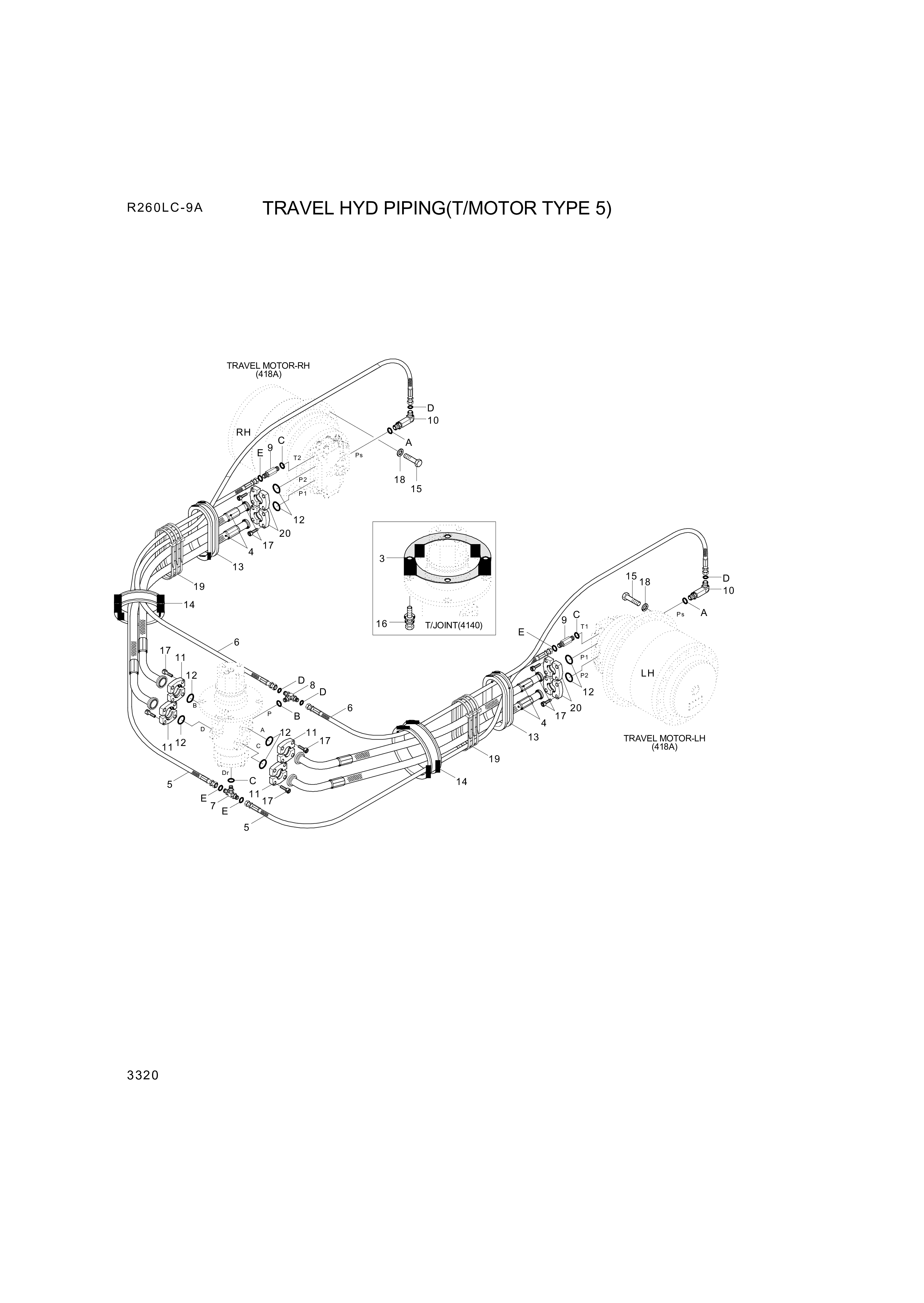 drawing for Hyundai Construction Equipment P980-167345 - HOSE ASSY-ORFS&FLG (figure 5)