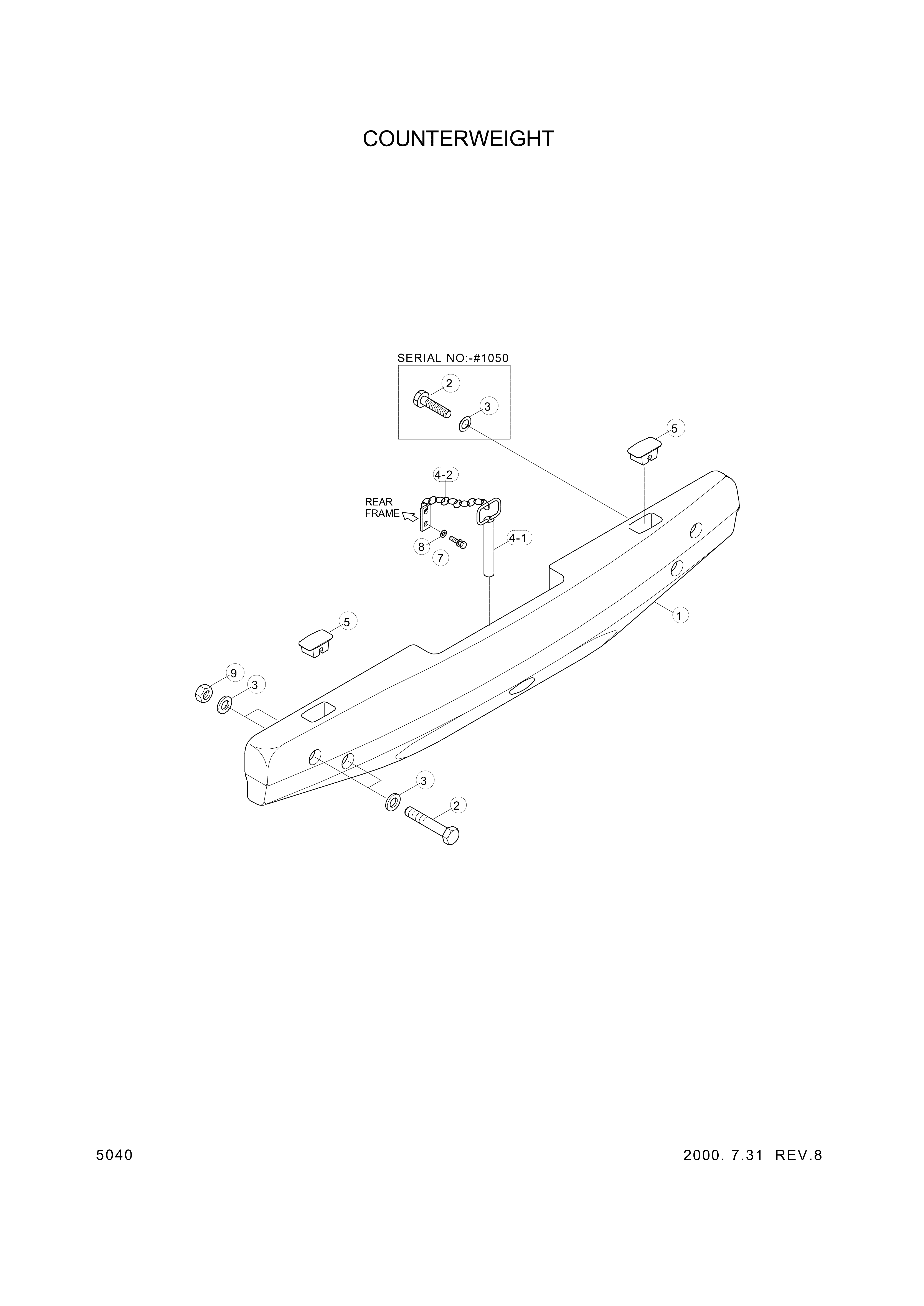 drawing for Hyundai Construction Equipment 54L3-00704 - COUNTERWEIGHT (figure 2)