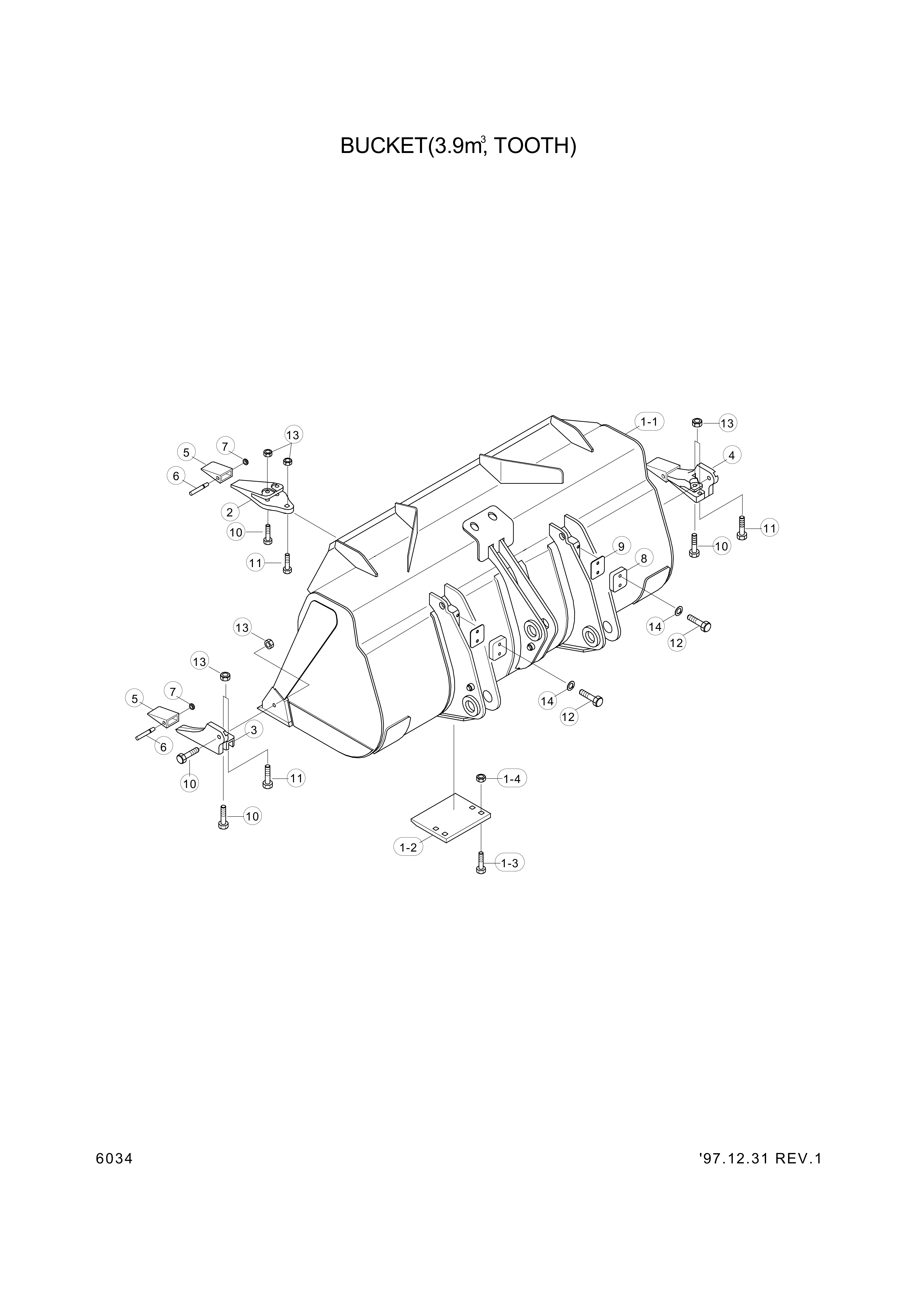 drawing for Hyundai Construction Equipment 64L1-01260 - BUCKET ASSY (figure 5)