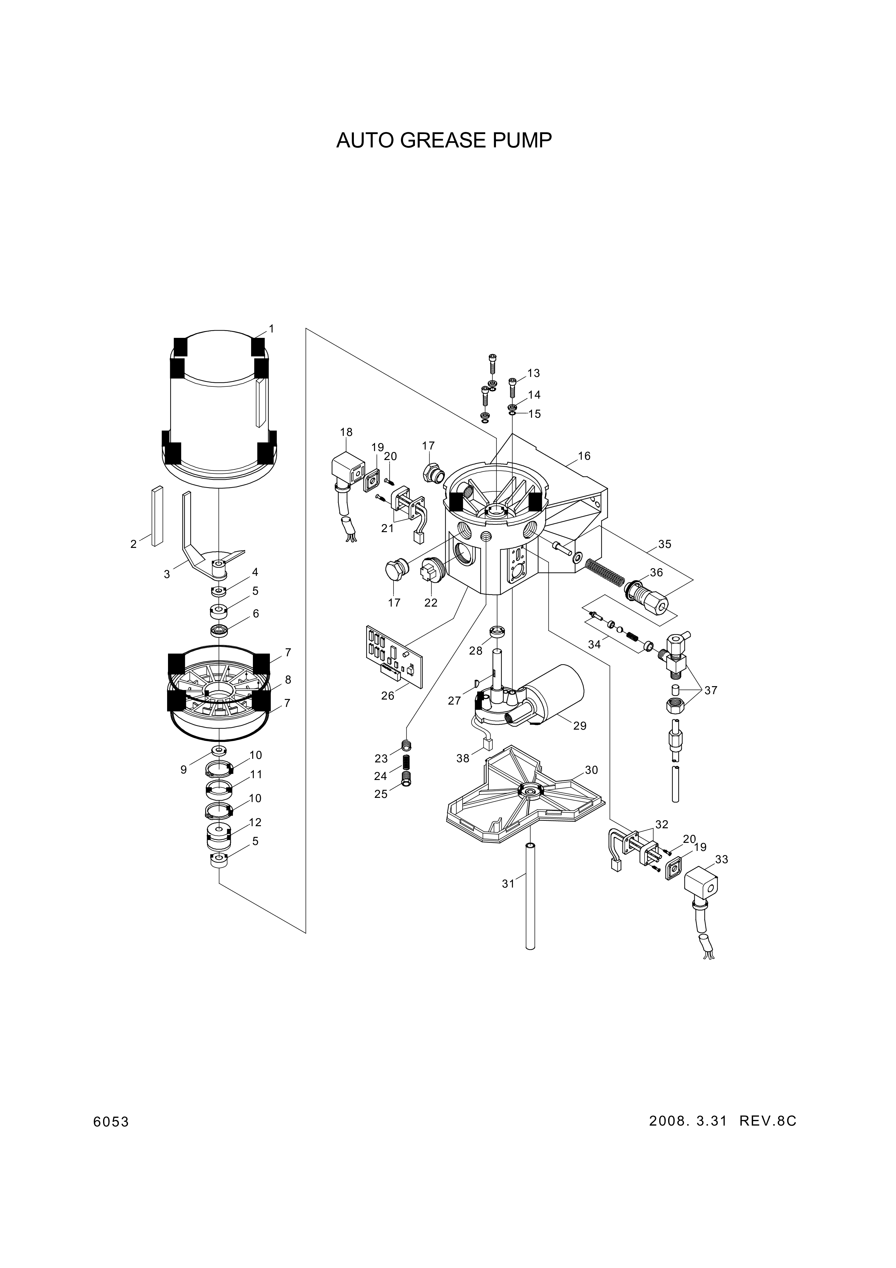 drawing for Hyundai Construction Equipment 600-26876-2 - ELEMENT ASSY-PUMP (figure 2)