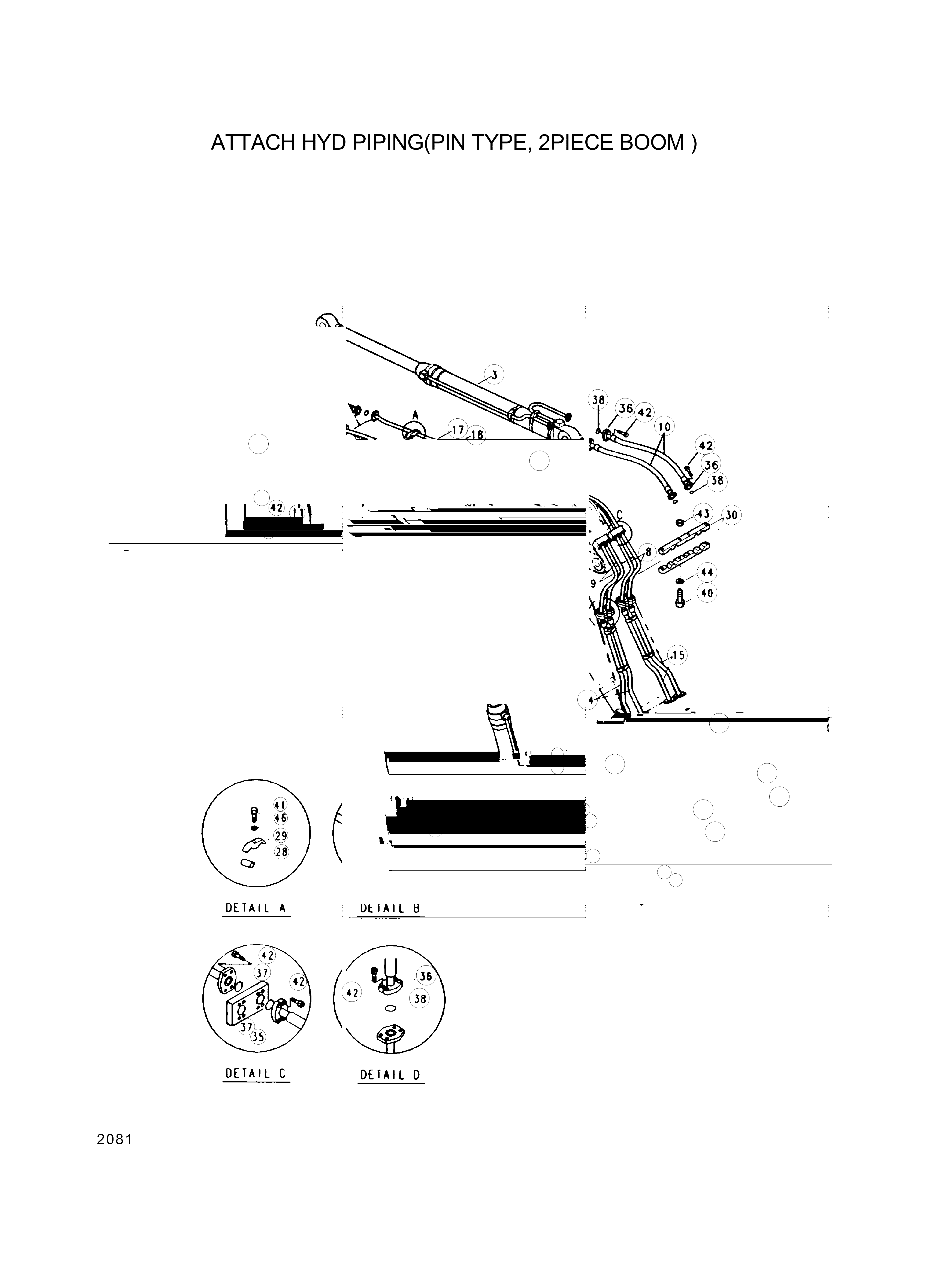 drawing for Hyundai Construction Equipment 31E1-50243 - BUCKET CYLINDER (figure 2)