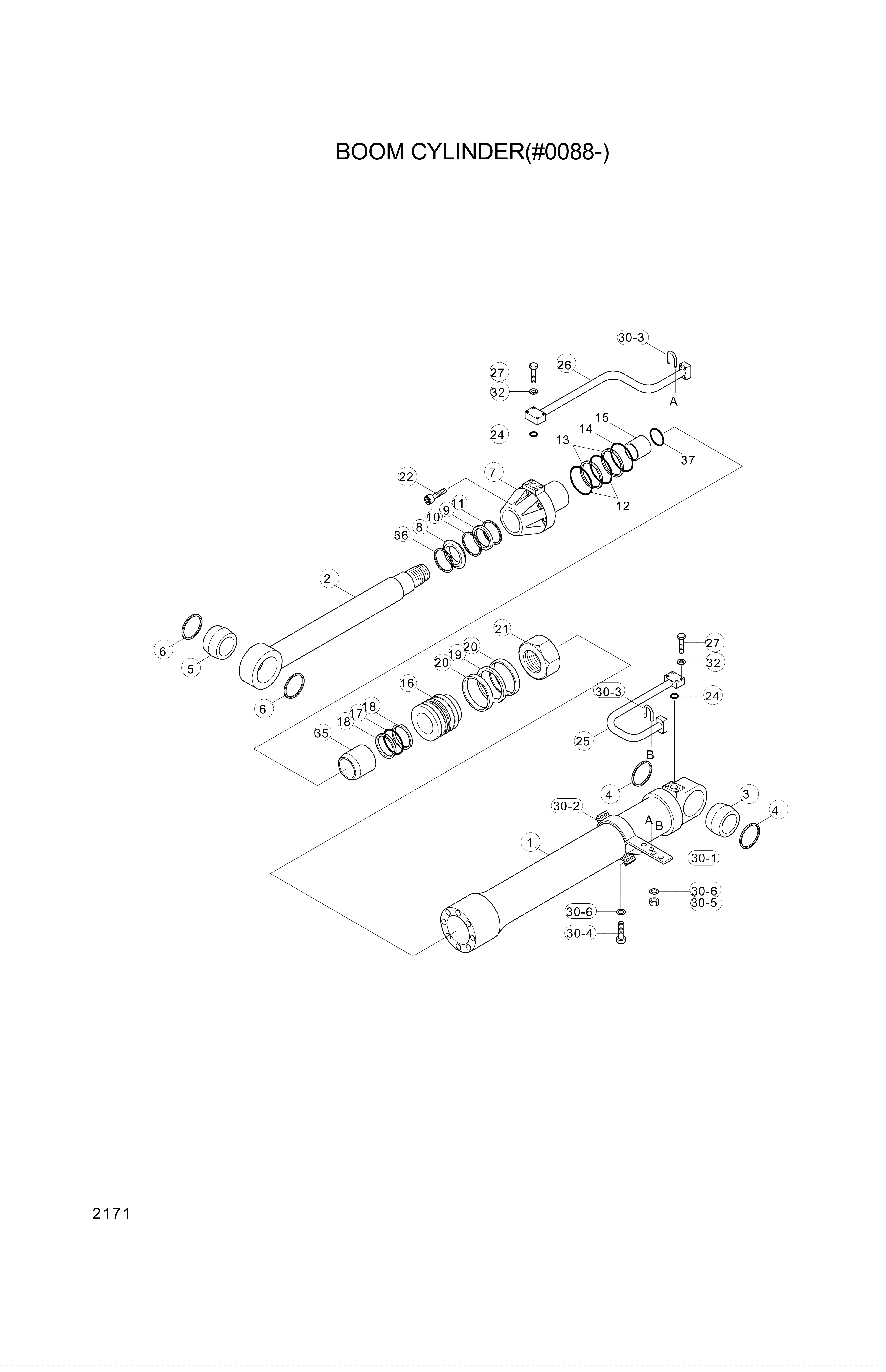 drawing for Hyundai Construction Equipment 000156 - BUSHING-PIN (figure 3)