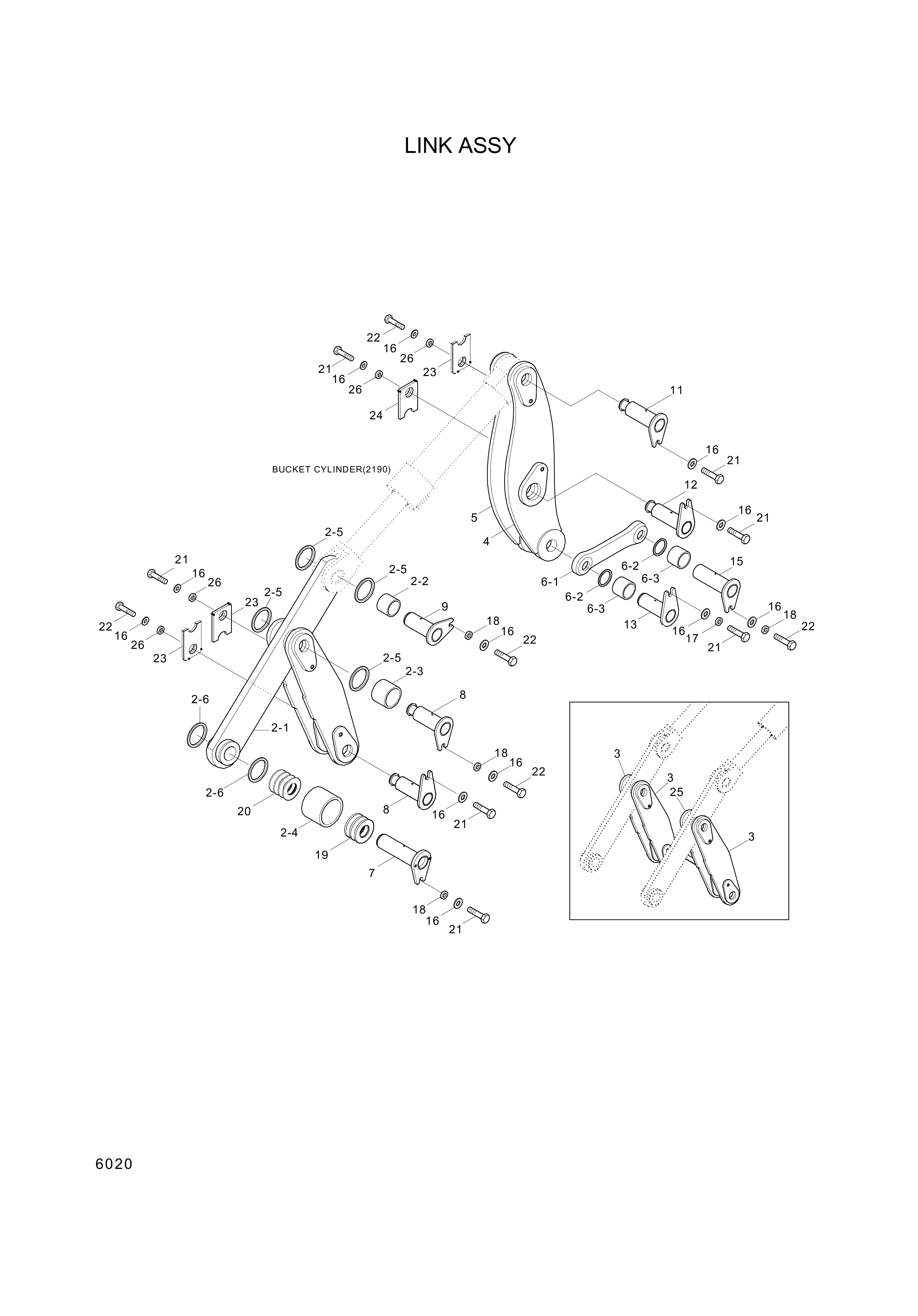 drawing for Hyundai Construction Equipment 61L7-30371 - PIN-JOINT (figure 2)