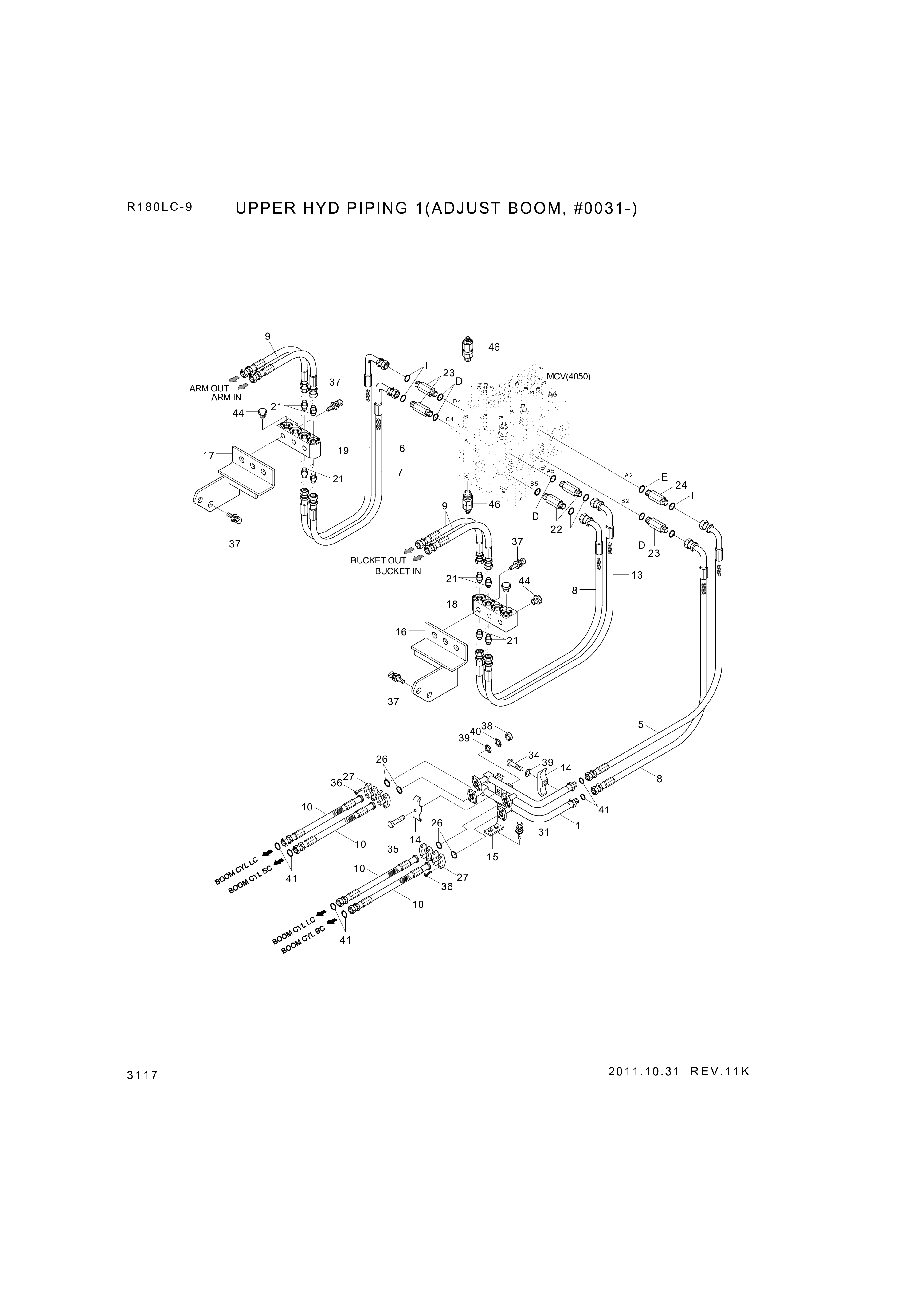 drawing for Hyundai Construction Equipment P930-128011 - HOSE ASSY-ORFS&THD (figure 3)