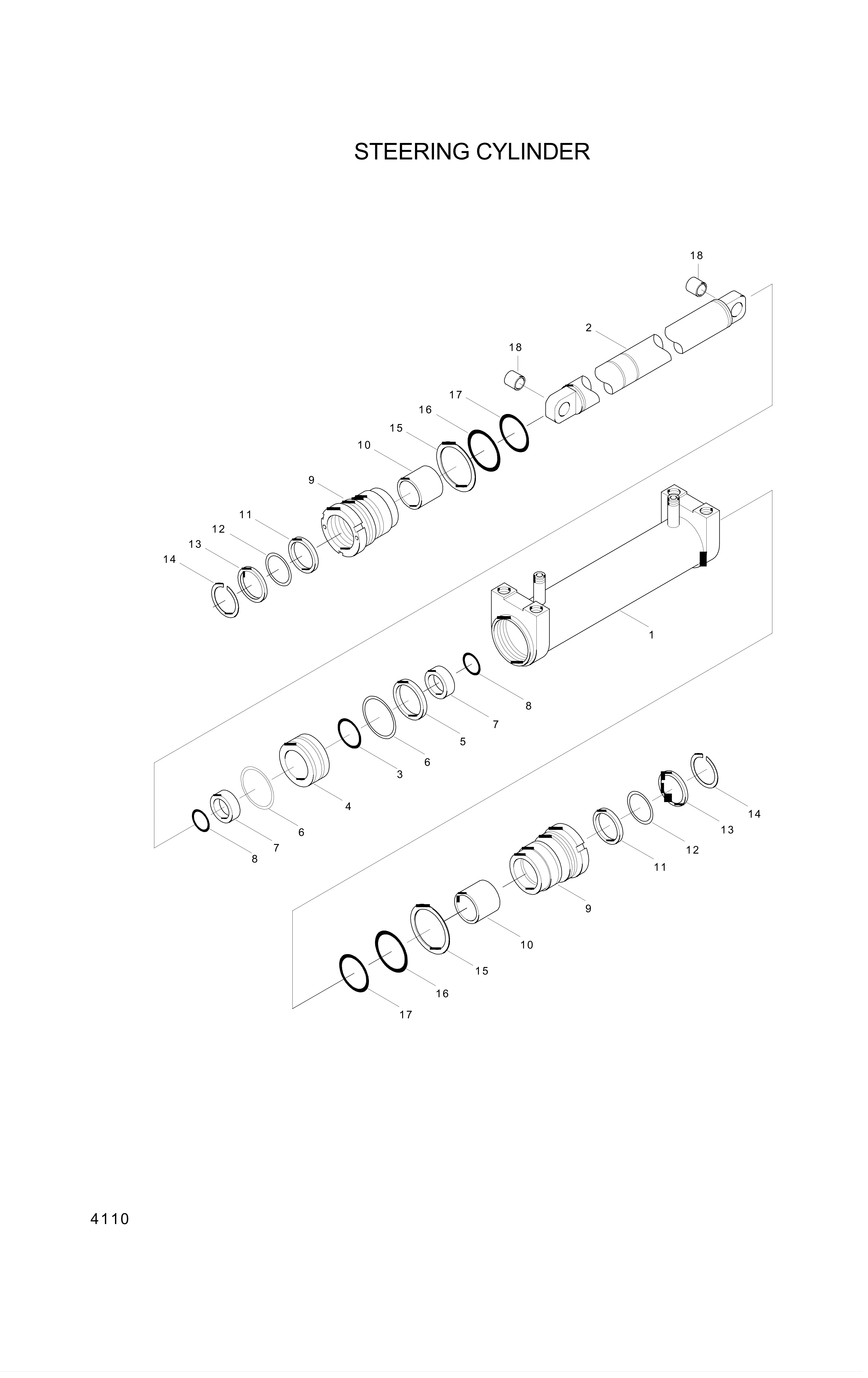 drawing for Hyundai Construction Equipment 31YC-19010 - BUSHING-PIN (figure 1)