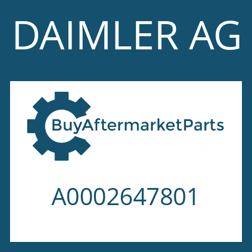 A0002647801 DAIMLER AG Part