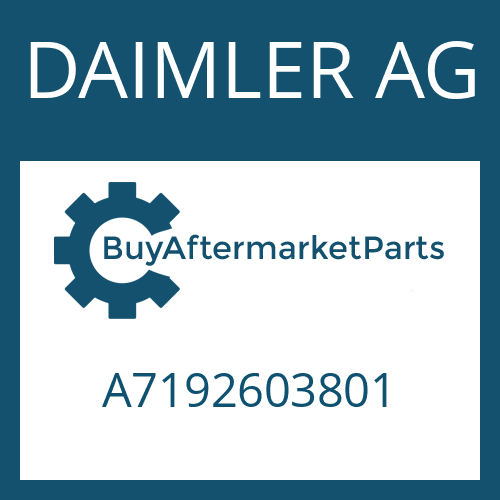 A7192603801 DAIMLER AG Part