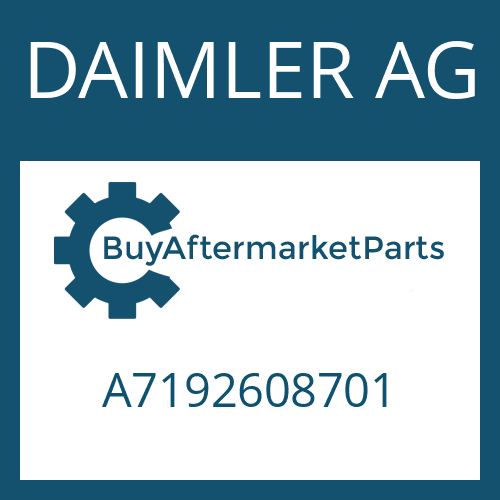 A7192608701 DAIMLER AG Part