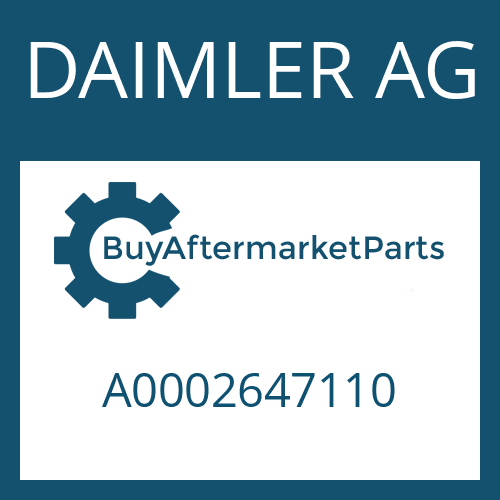 A0002647110 DAIMLER AG SEALING CAP